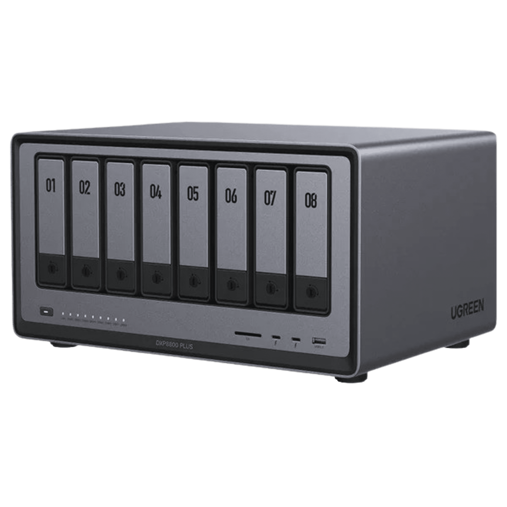 NAS UGREEN NASync DXP8800 Plus / Intel Core i5-1235U 10 Núcleos / 8 Bahías SATA + 2 M.2 NVMe / 2 Puertos 10GbE / Thunderbolt 4 / HDMI 8K / DDR5 Expandible 64GB / PCIe 4.0 x4 35126B