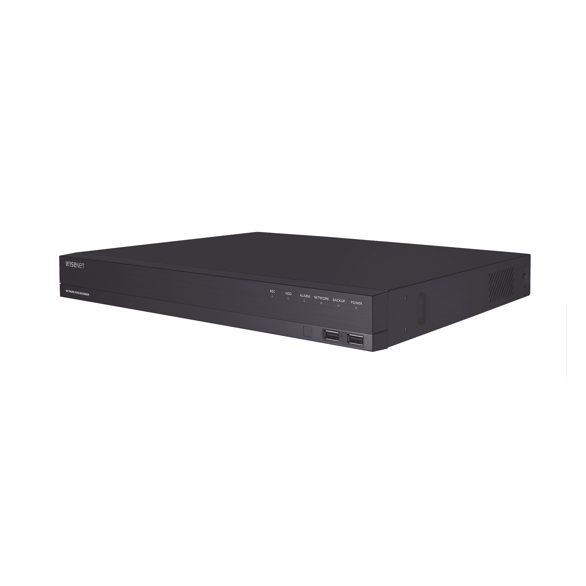 NVR 16 canales grabacion hasta 8MP / H.265 / P2P Wisenet / 16 puertos PoE Plug and Play / 80 Mbps para grabacion. ARN-1610S