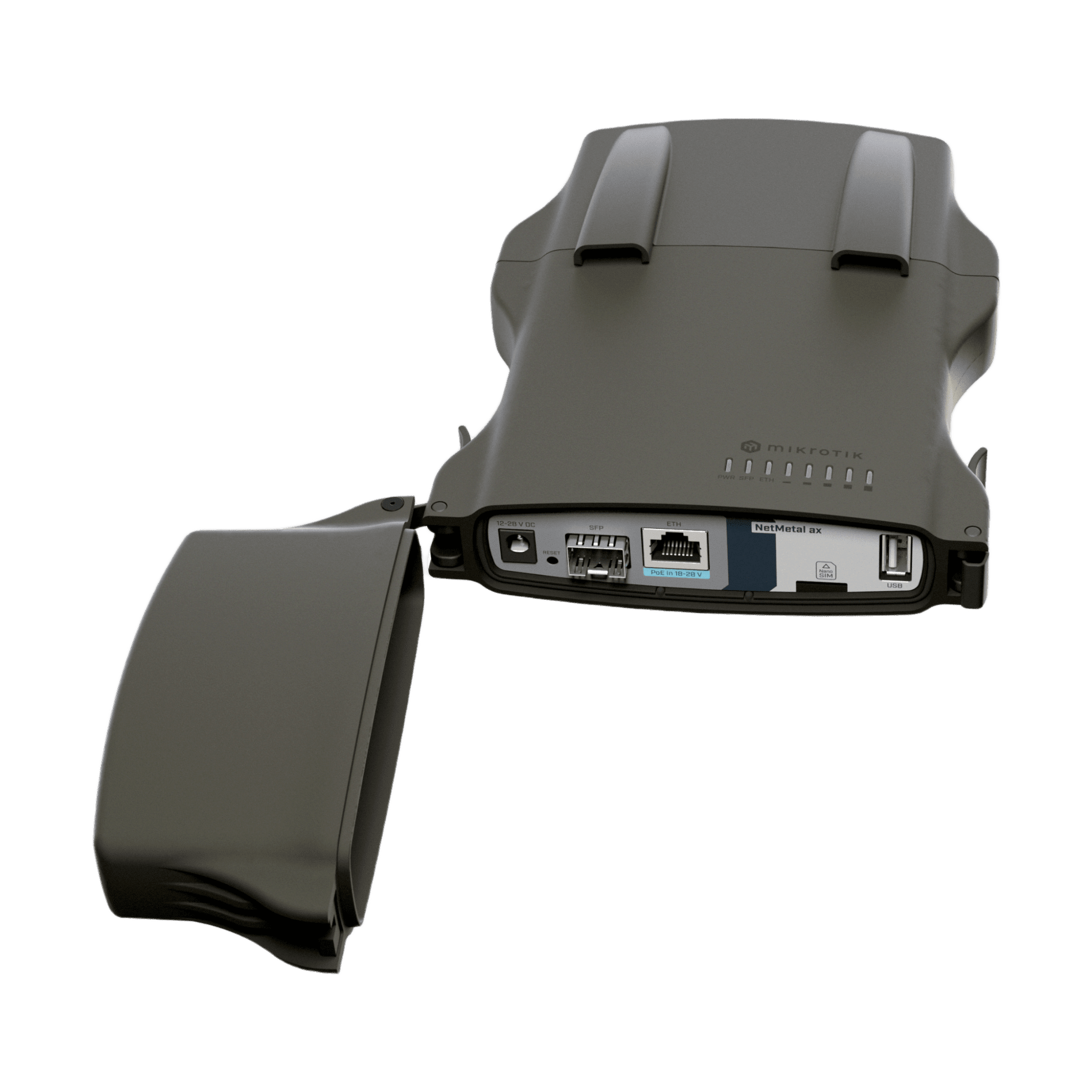 (NetMetal ax) – Radio conectorizado Wi-Fi 6 doble banda, Gigabit y SFP+ 2.5G para exteriores L23UGSR-5HAXD2HAXD-NM