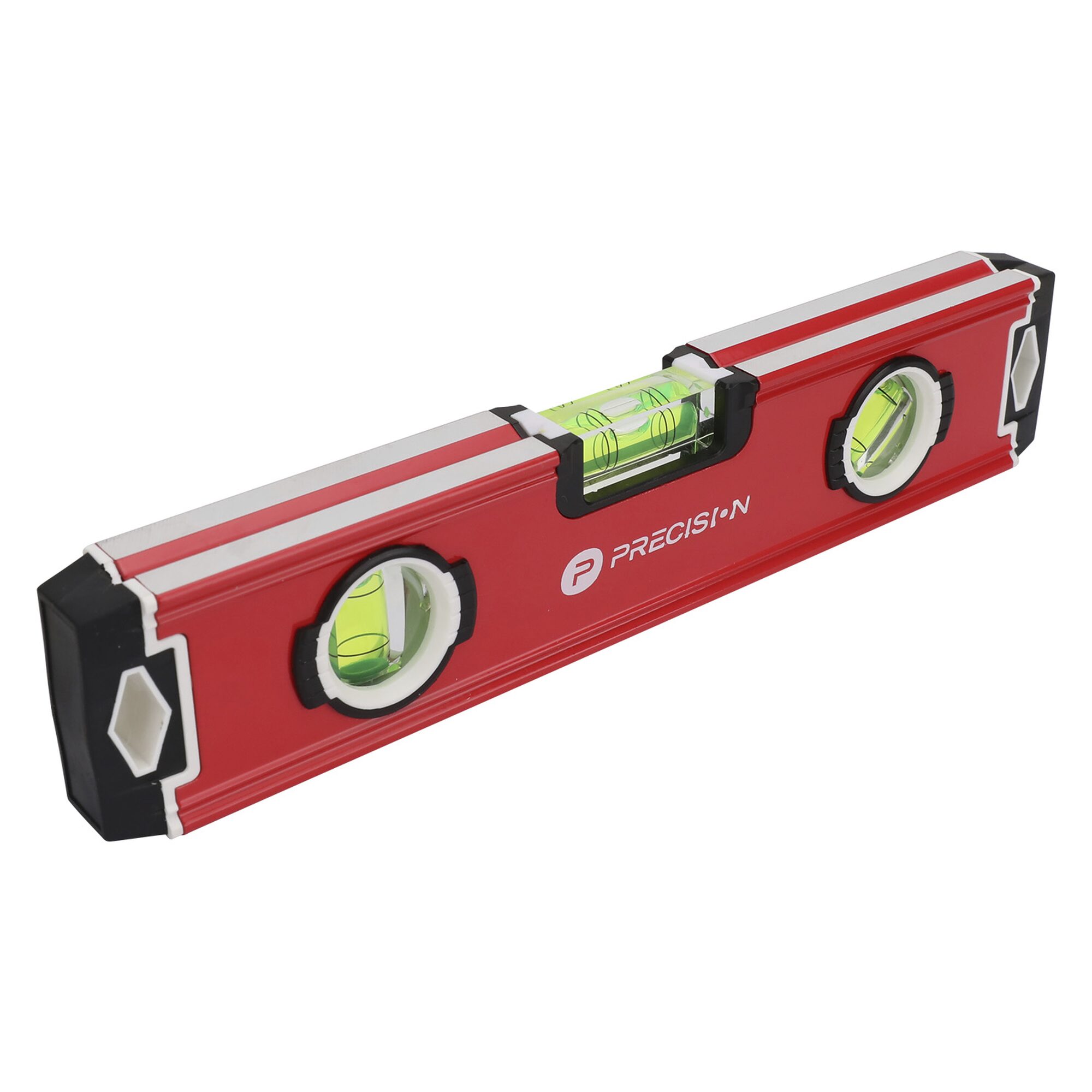 Nivel Magnético de Aluminio Tipo Torpedo de 9” con Triple Burbuja. PST-H080-01