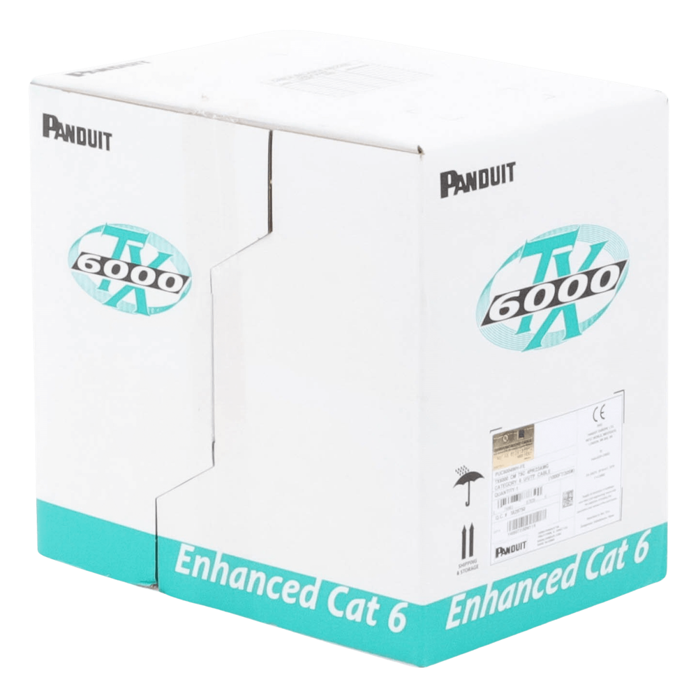 Bobina de Cable UTP 305 m. de Cobre, TX6000™ PanNet, Reelex, Blanco, Categoría 6 Mejorado (23 AWG), PVC (CM), de 4 pares PUC6004WH-ME