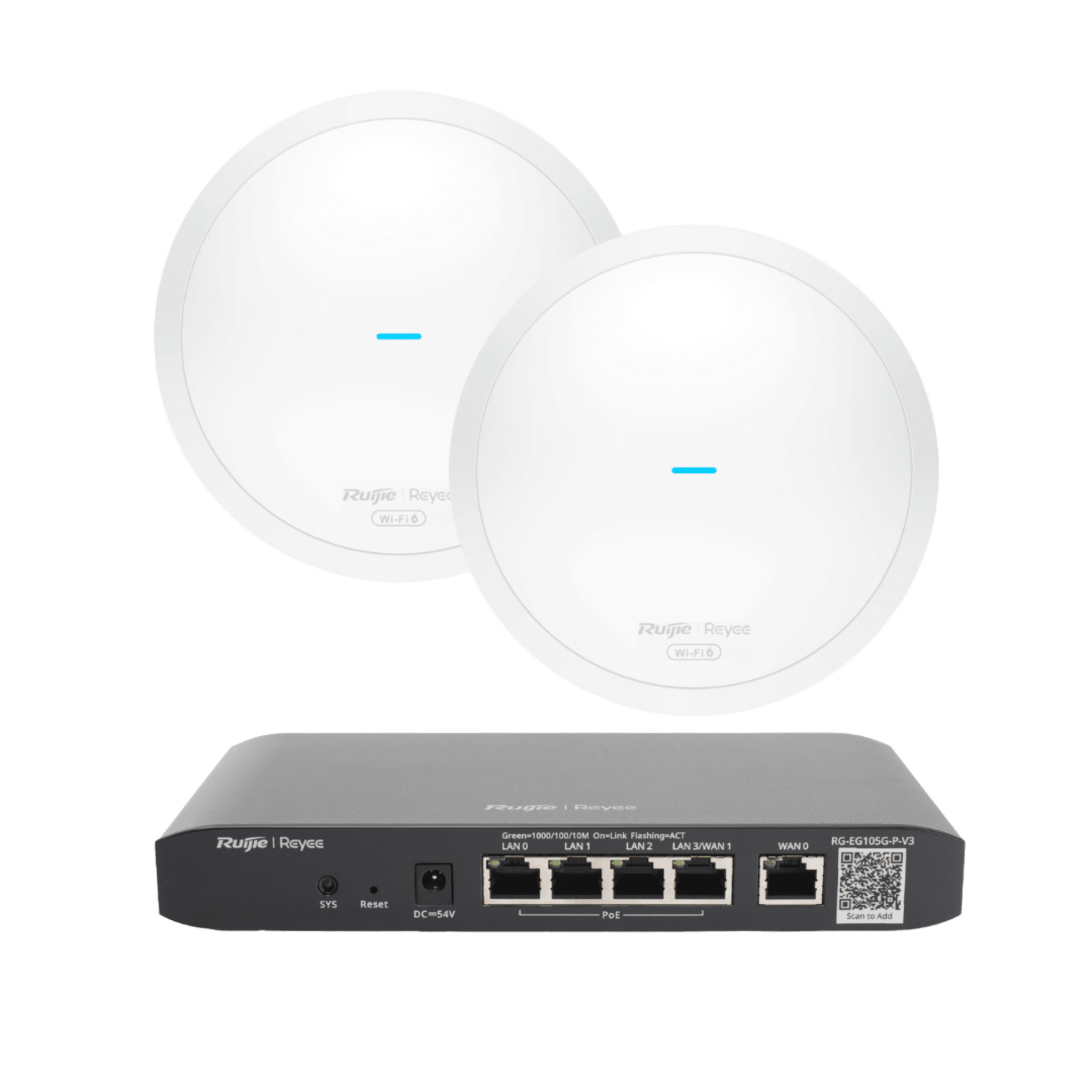 Pack Promocional Q1, un RG-EG105G-P-V3 + dos RGRAP62 RG-EG105G-P-V3-KITWIFI