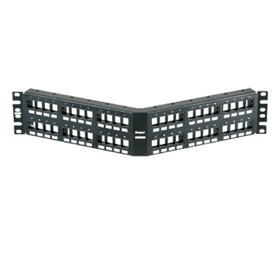 Panel de Parcheo Modular Keystone (Sin Conectores), Angulado, de 48 Puertos, 2UR NKPPA48FMY