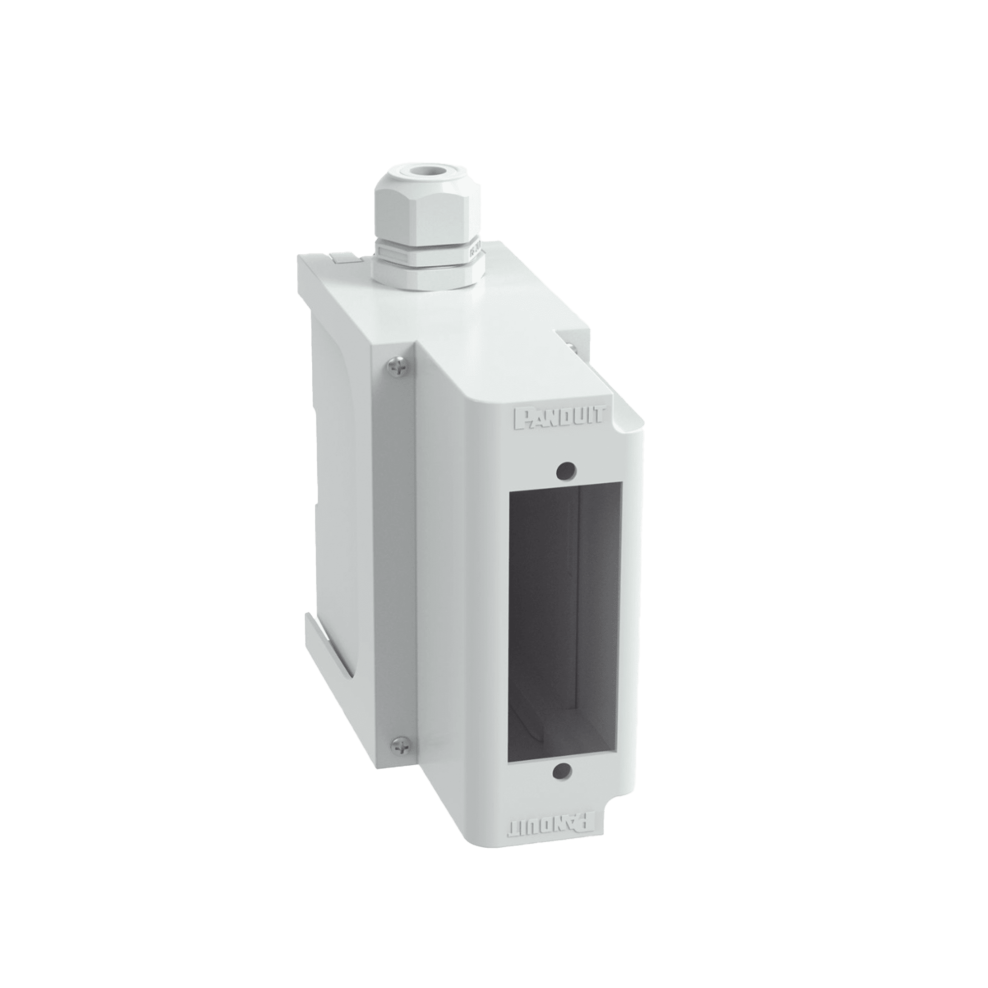 Panel de Parcheo Modular para Fibra Óptica, de Instalación en Riel DIN Estándar de 35mm, Acepta Una Placa Acopladora FAP, De Profundidad Extendida, Color Gris FDPPEIG