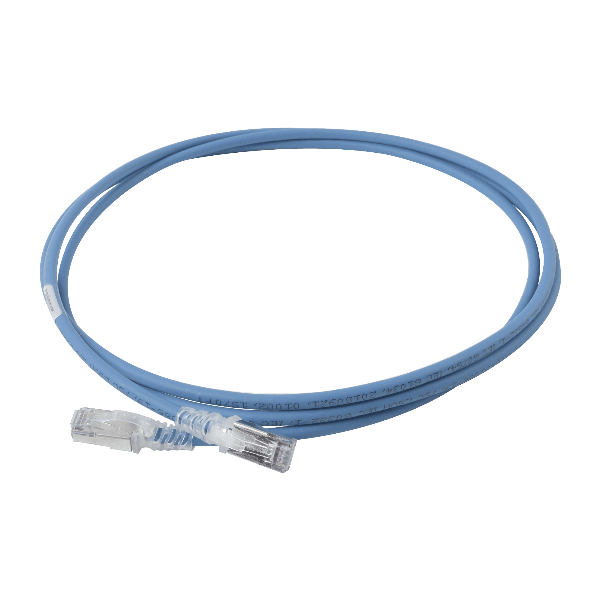 Patch Cord "Skinny" Cat6A Blindado S/FTP, 7ft, Diámetro Reducido 28 AWG, Color Azul SP6A-S07-06