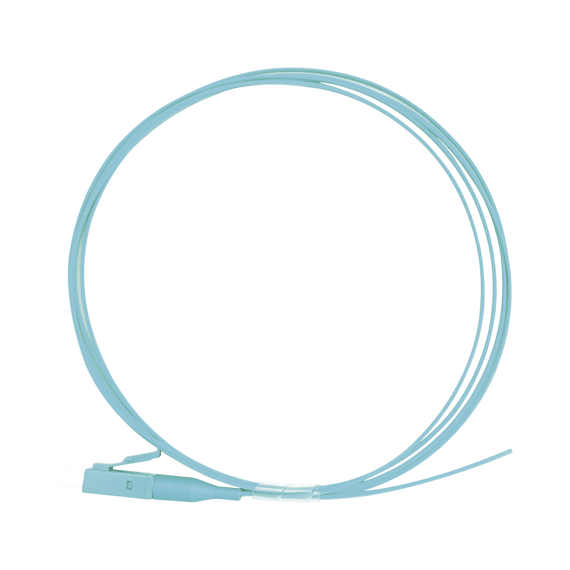 Pigtail de Fibra Óptica Simplex LC, PVC, OM3 50/125, Aqua, 1 metro LP-FOM3-LC-01