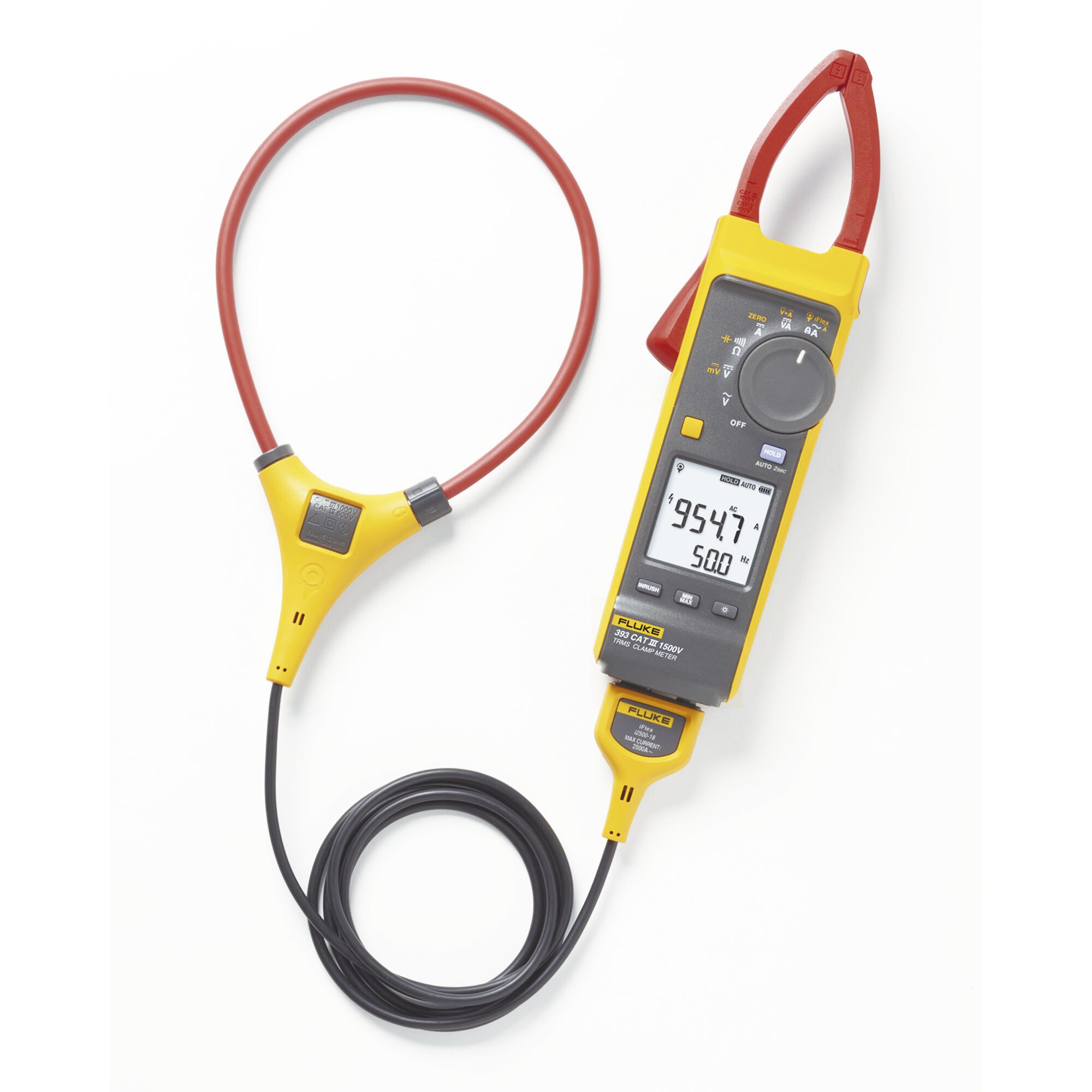 Pinza Amperimétrica de Corriente CC/CA de Verdadero Valor Eficaz con iFlex CAT III 1500 V. Ideal para Sistemas Solares, Eólicos, Baterías, Inversor, etc. FLUKE-393FC