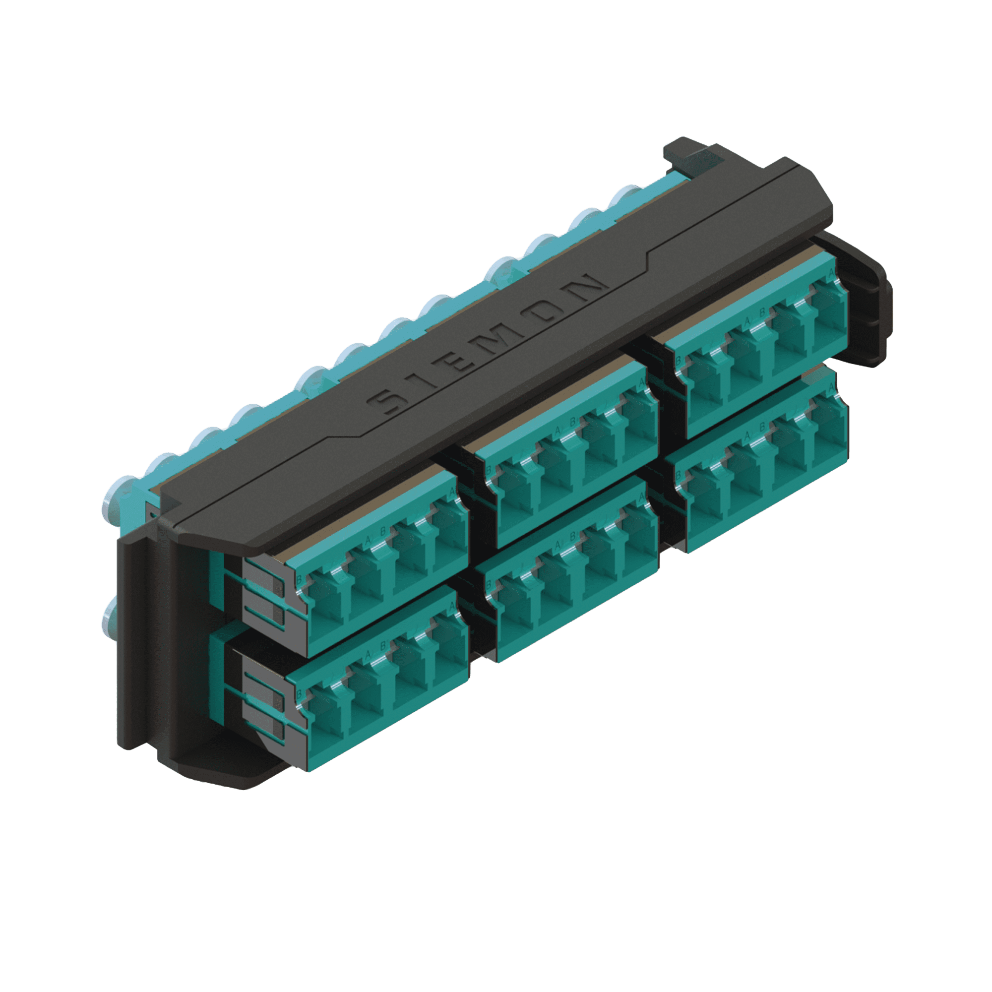 Placa Acopladora LightVerse, 12 Conectores Dúplex LC/UPC, Acepta hasta 24 fibras Multimodo OM3 y OM4  (No Shuttered) LVA24-LCQ-BC-A