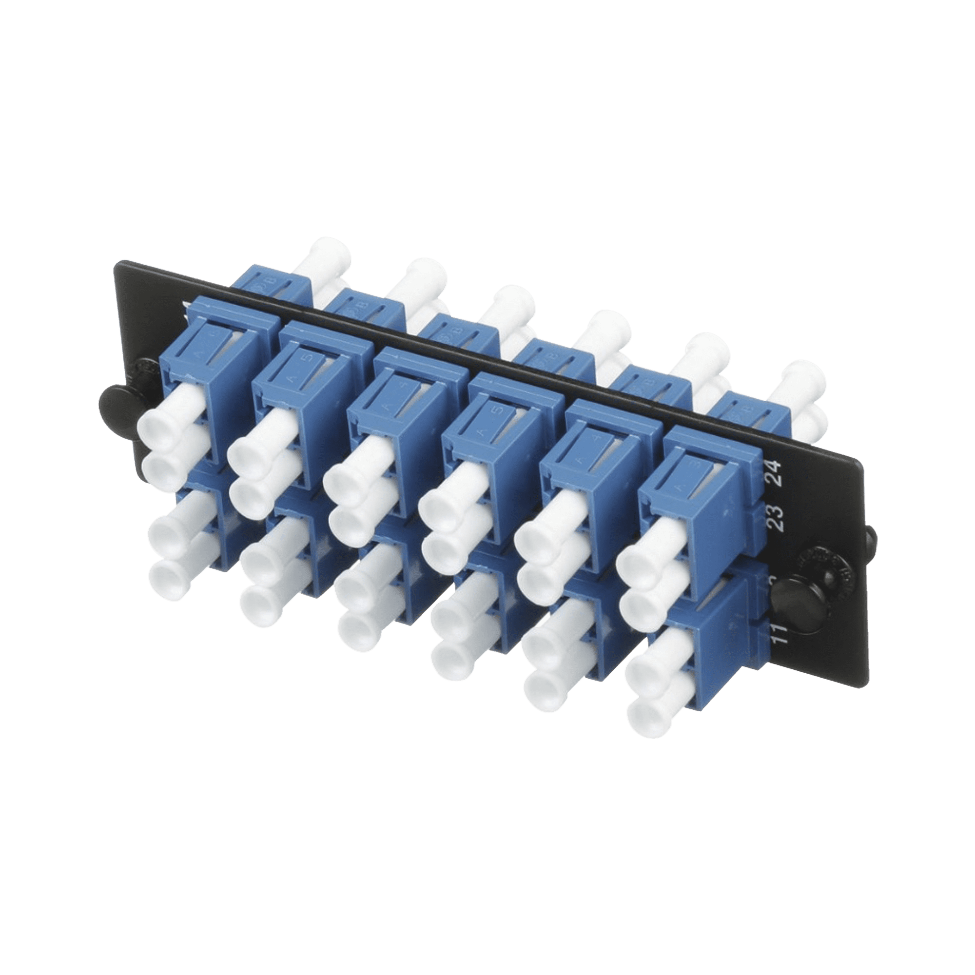 Placa Acopladora de Fibra Optica FAP, Con 12 Conectores LC Duplex (24 Fibras), Para Fibra Monomodo OS1/OS2, Color Azul FAP12WBUDLCZ