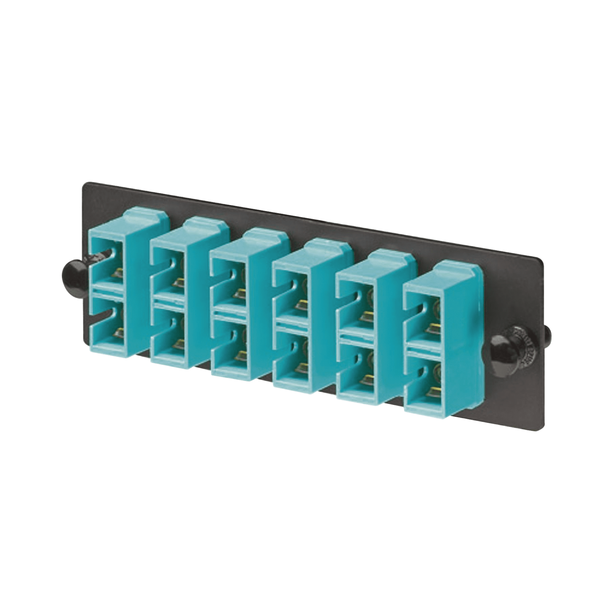 Placa Acopladora de Fibra Optica FAP, Con 6 Conectores SC Duplex (12 Fibras), Para Fibra Multimodo OM3/OM4, Color Aqua FAP6WAQDSCZ