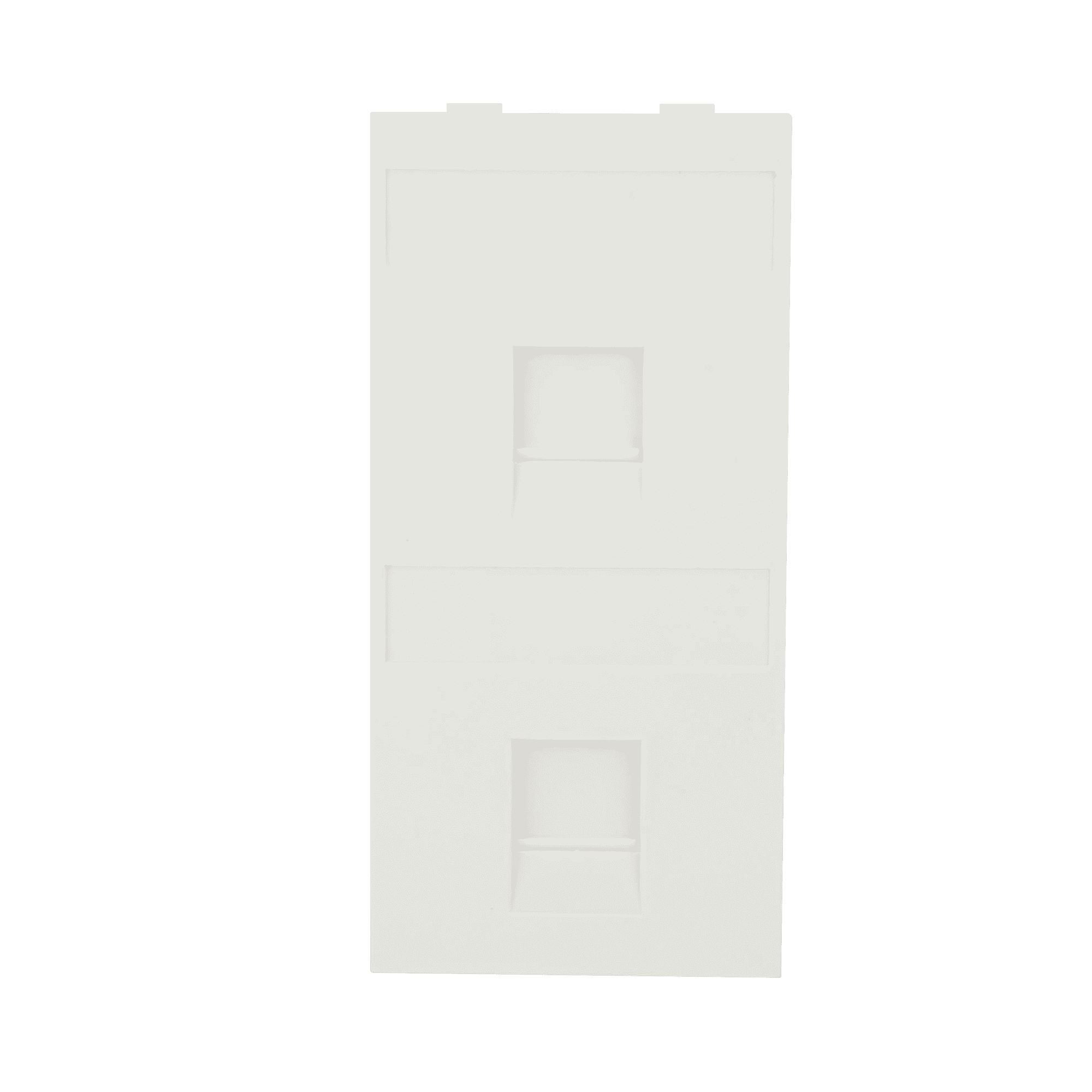 Placa Plana de Voz y Datos con Guardapolvo para 2 RJ45 / Color Blanco / 2 Puertos para Jacks Keystone / Compatible con Cajas de Pavimento SM-CPAV-2 y SM-CPAV-4 / Modelo S76B/9 SM-FP-2-KEY