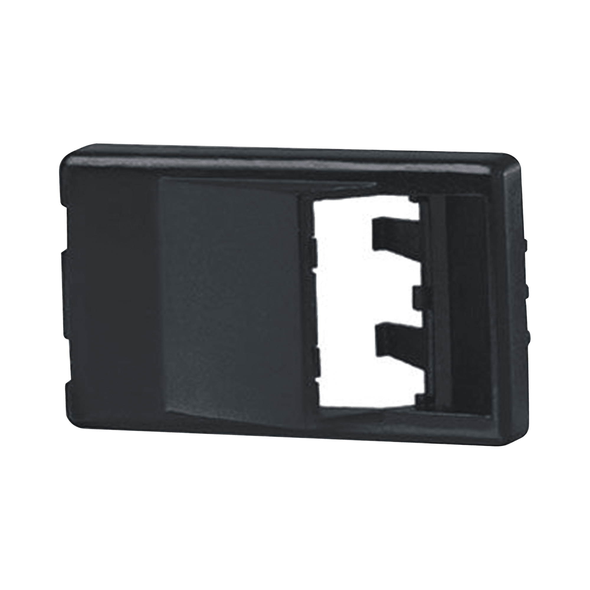 Placa de Mobiliario Modular Estándar, Salidas Para 2 Puertos Mini-Com Angulados, Color Negro CFFPA2BL