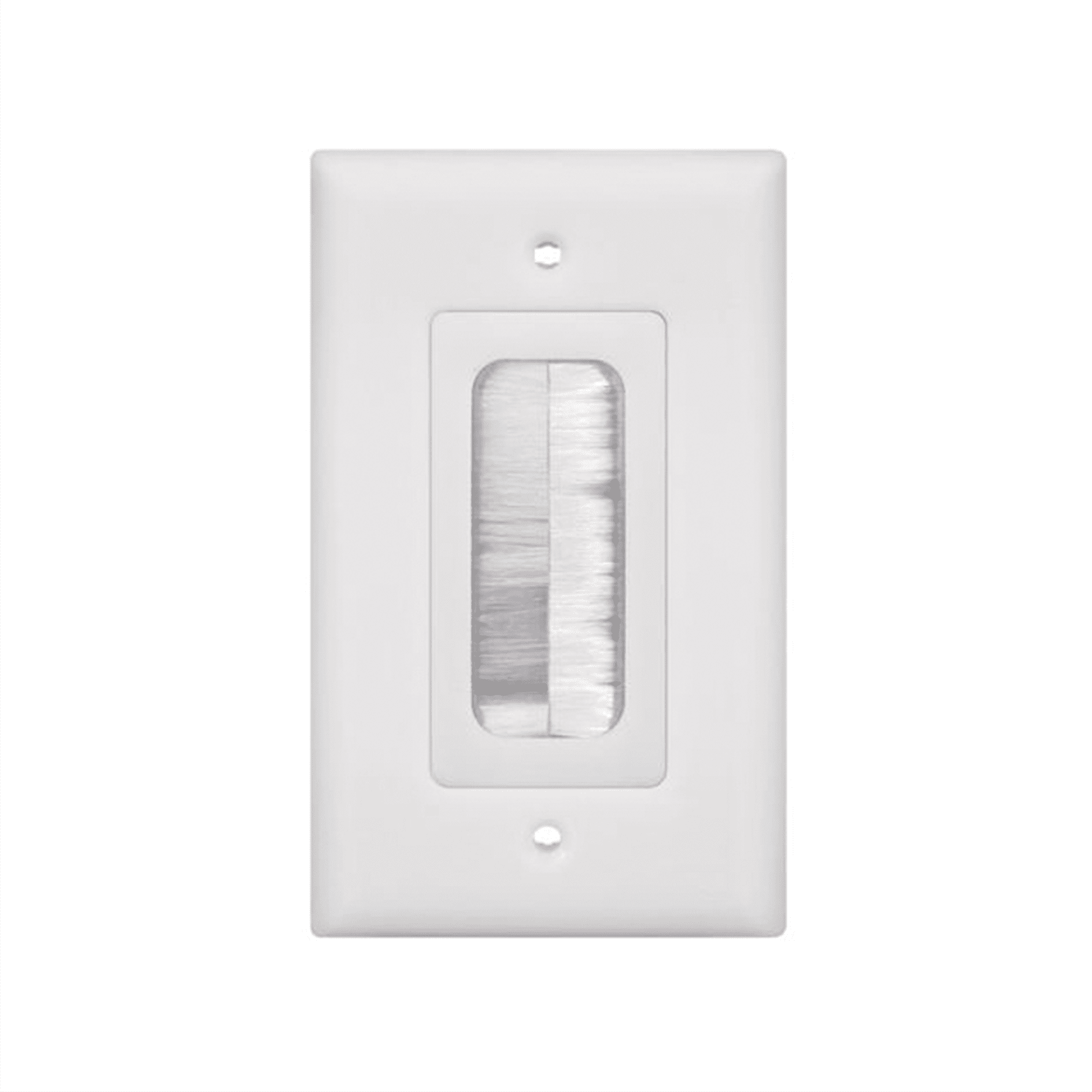 Placa de Pared Pasa cable, Tipo Cepillo, de 1 Puerto, Con Cerdas Antipolvo, Color Blanco LP-FP-BRUSH