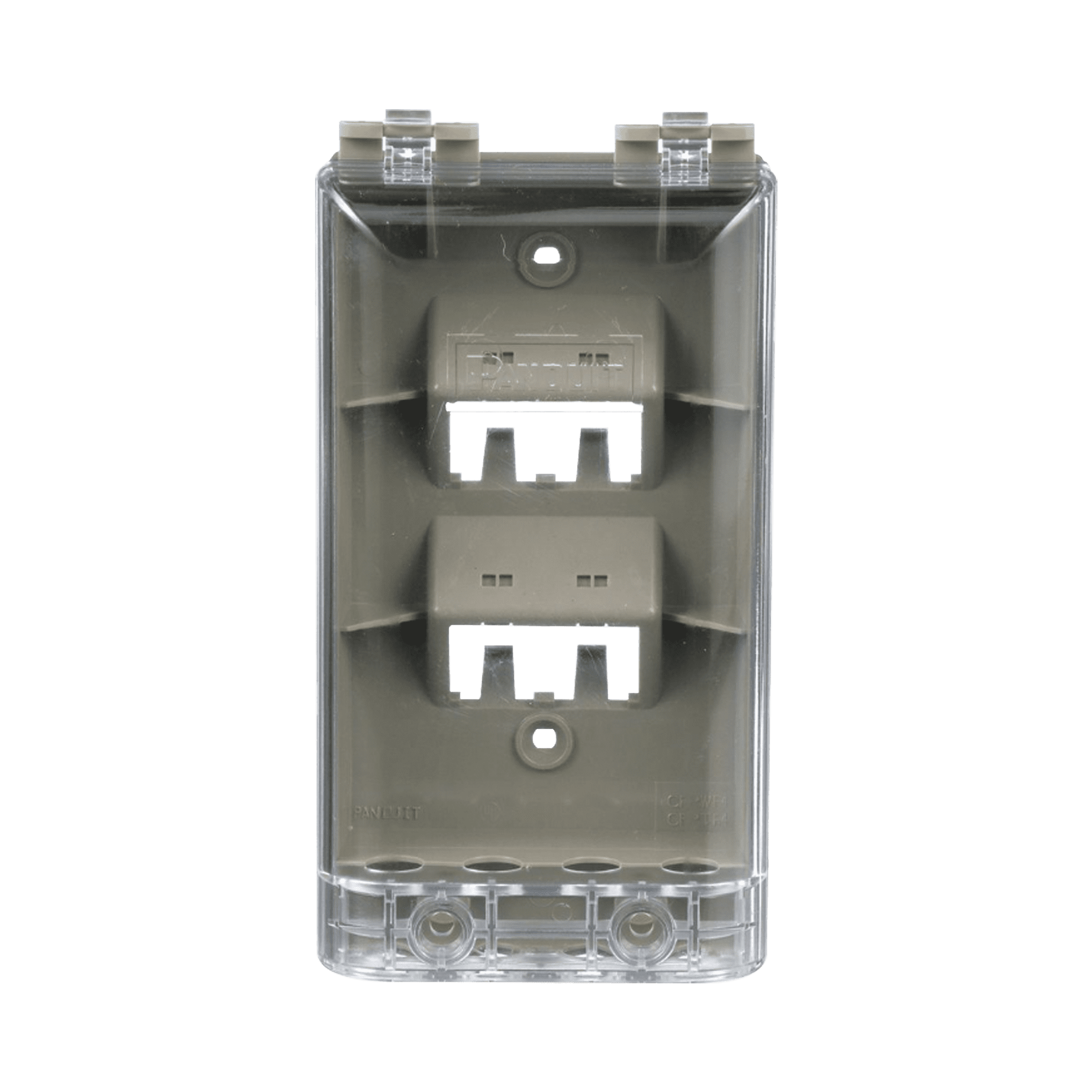 Placa de Pared Vertical, Resistente al Agua con Protección IP56, Acepta 4 Módulos Mini-Com, Color Gris CFPWR4CIG