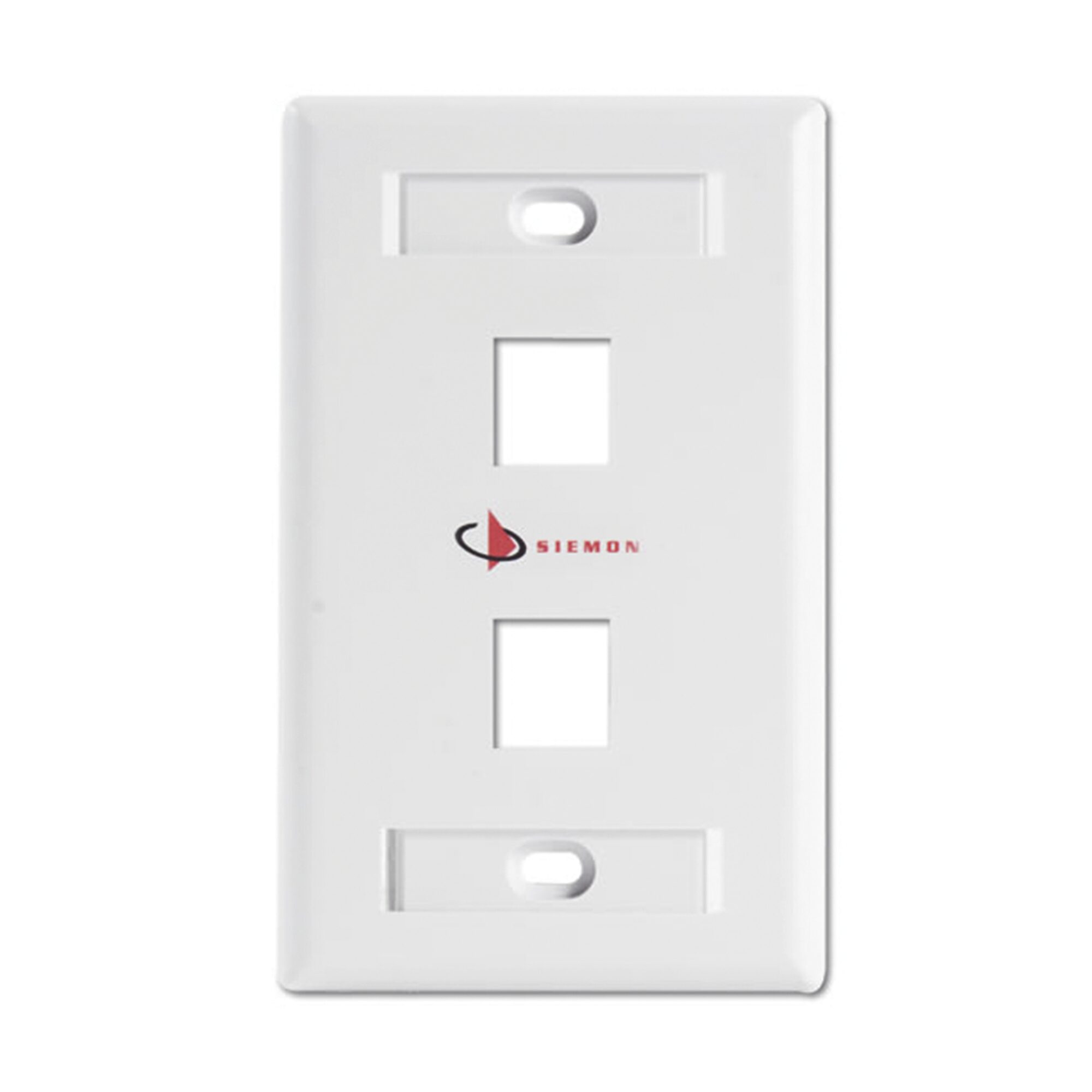 Placa de pared Keystone de 2 salidas, color blanco, para Jacks Keystone Z-MAX y MAX KFP-S-02-02S