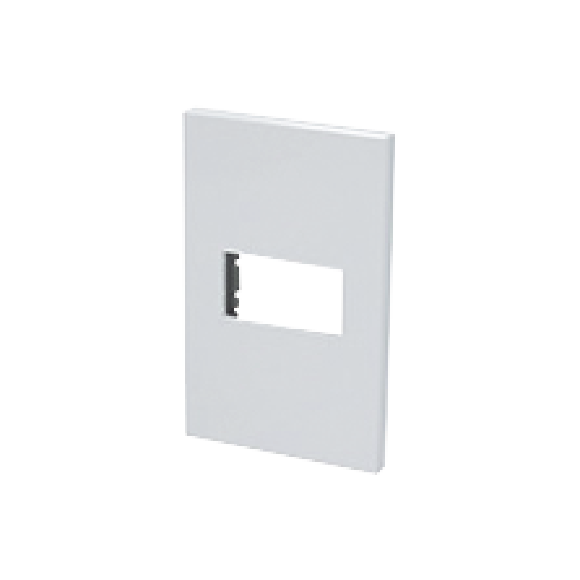 Placa de policarbonato con base de acero para 1 módulo 1/3 color blanco. SYS-P600B