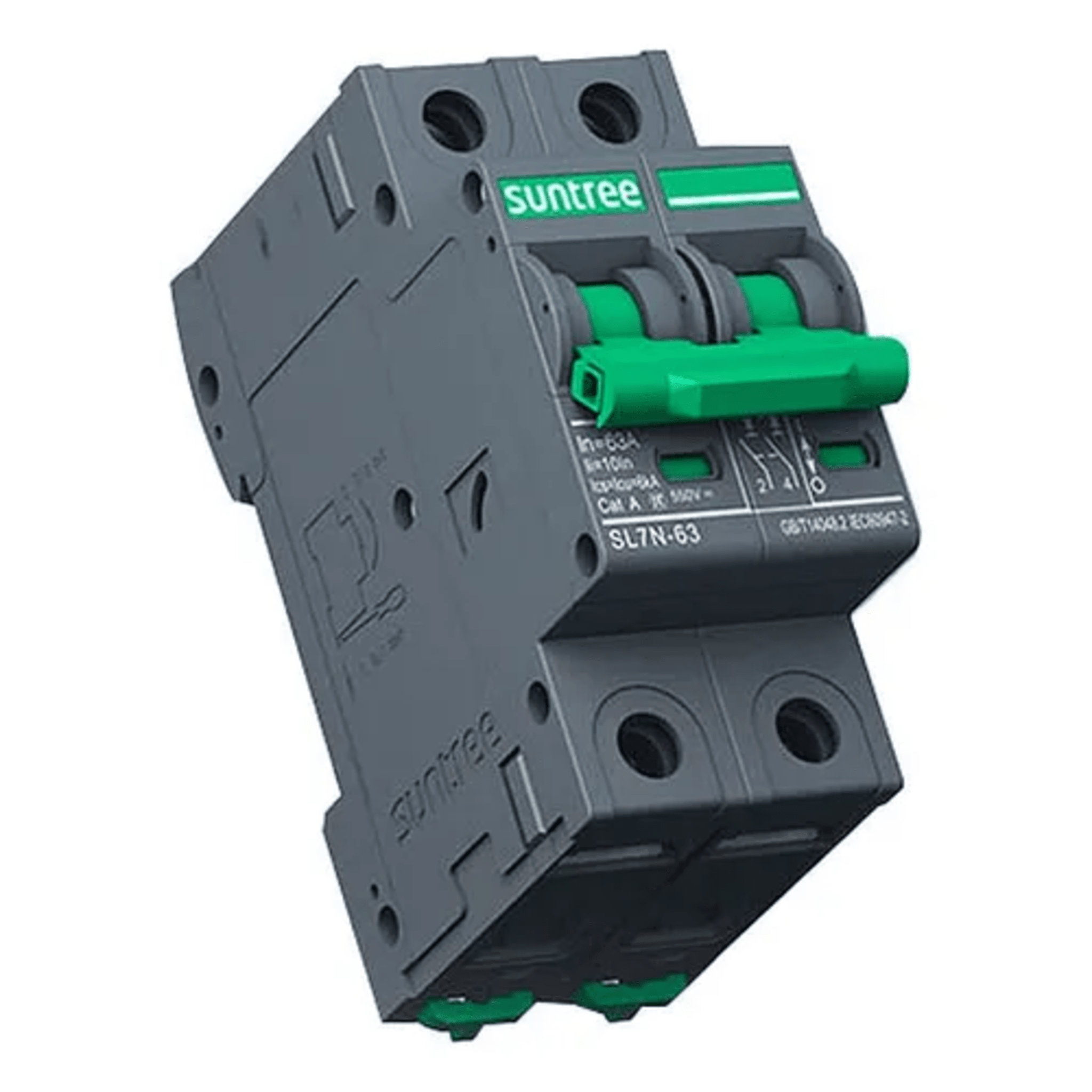 Protección Térmica/ Interruptor 2P, 25 A,  Corriente Directa  800 Vcc para Aplicación Fotovoltaica Montaje Riel DIN SL7N63C25/2P