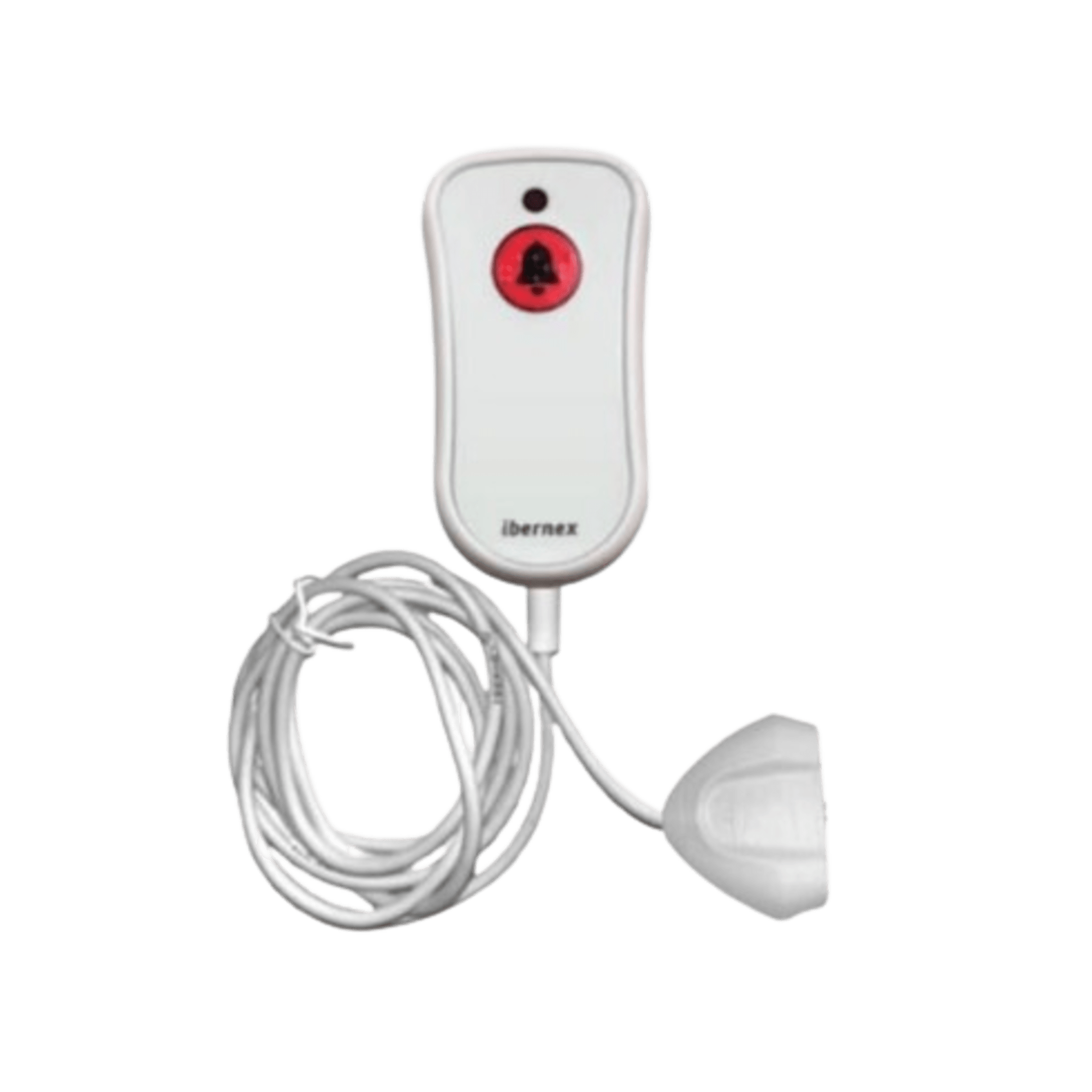 Pulsador de Cama Blanco Antibacteriano / Botón Rojo de Alarma 20mm / Conector Magnético / Protección IP67 / Cable 2m Resistente al Fuego / Libre de Halógenos / Braille 'SOS' NX0881/MG