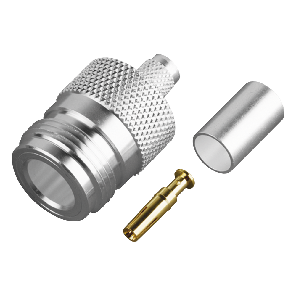 Conector N Hembra de Anillo Plegable para Cable PROFLEX ó Grupo P, Plata/ Oro/ Teflón. RFN-1029-SP