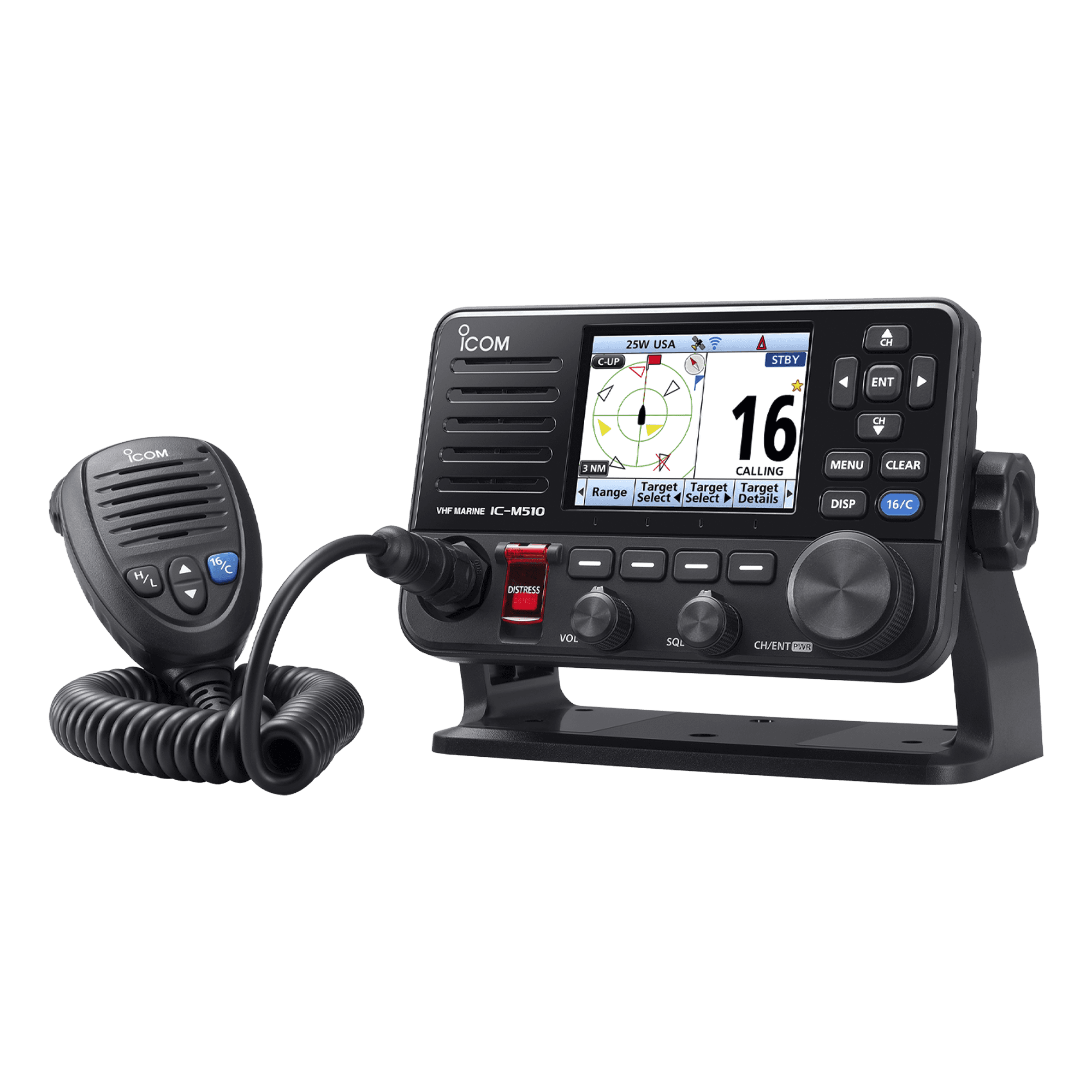 Radio móvil marino VHF clase D, con pantalla a color de 3.5" IC-M510/11