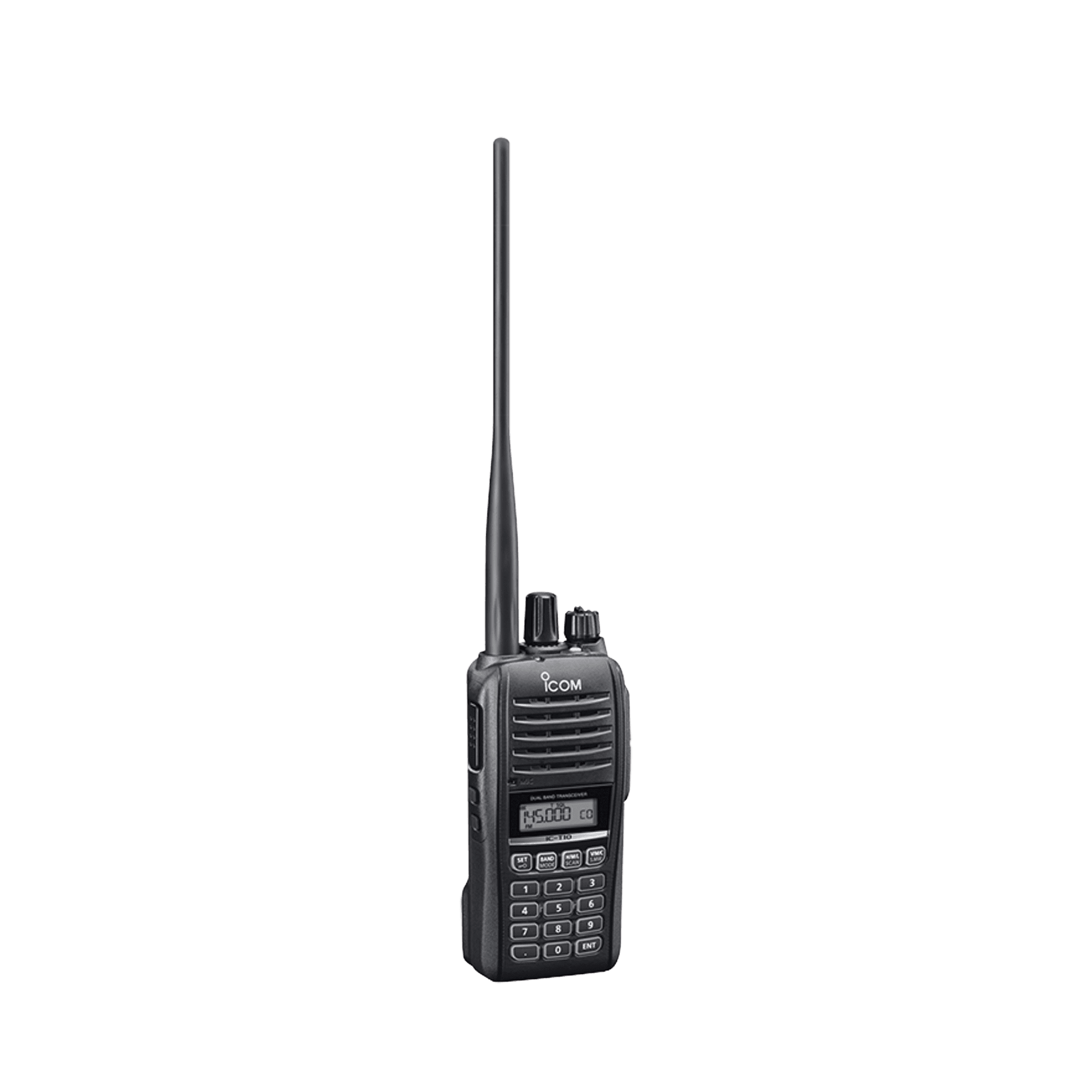 Radio portátil doble banda VHF/UHF, con 5 W de potencia de RF en ambas bandas. ICT10