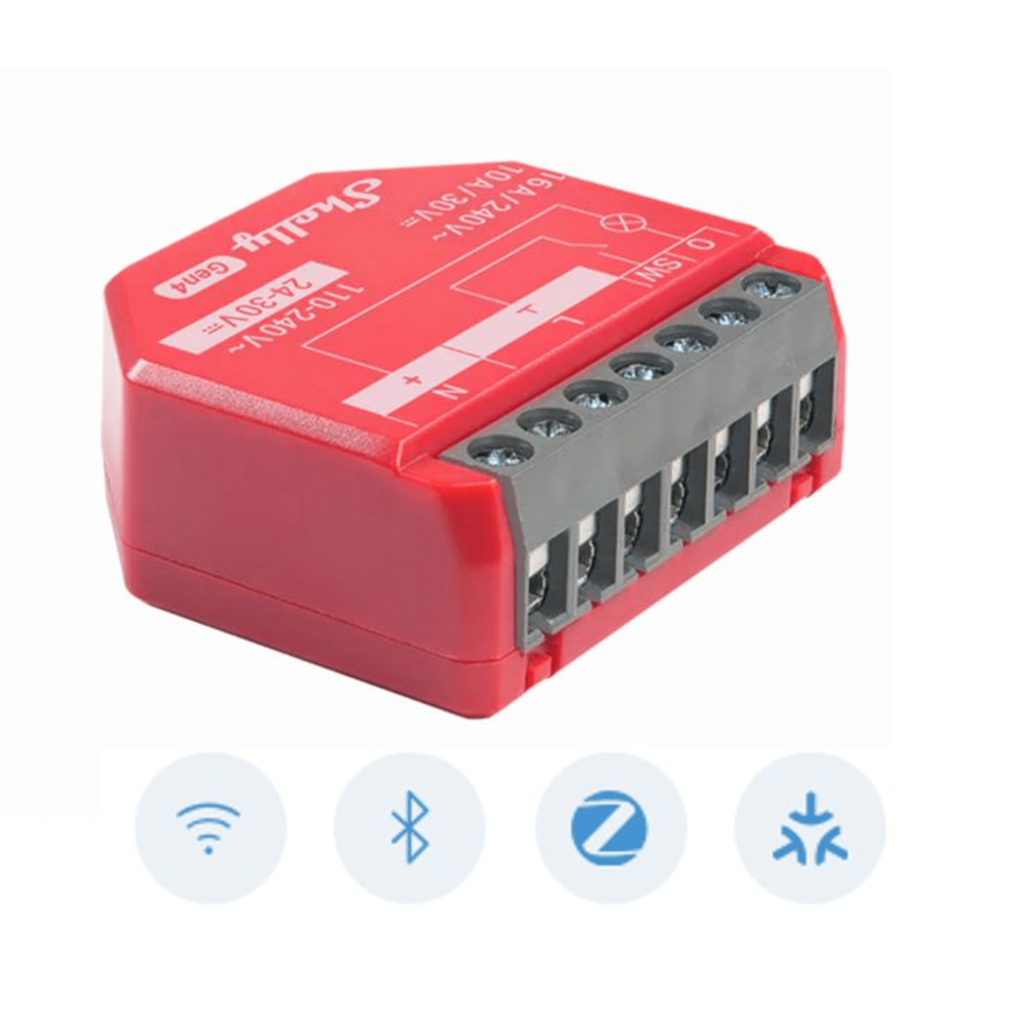 Relevador inalámbrico inteligente 16A, 110-240 V / medición de consumo / compatible con asistente de voz Alexa, Google Home / Wifi 2.4 SHELLY1PMGEN4