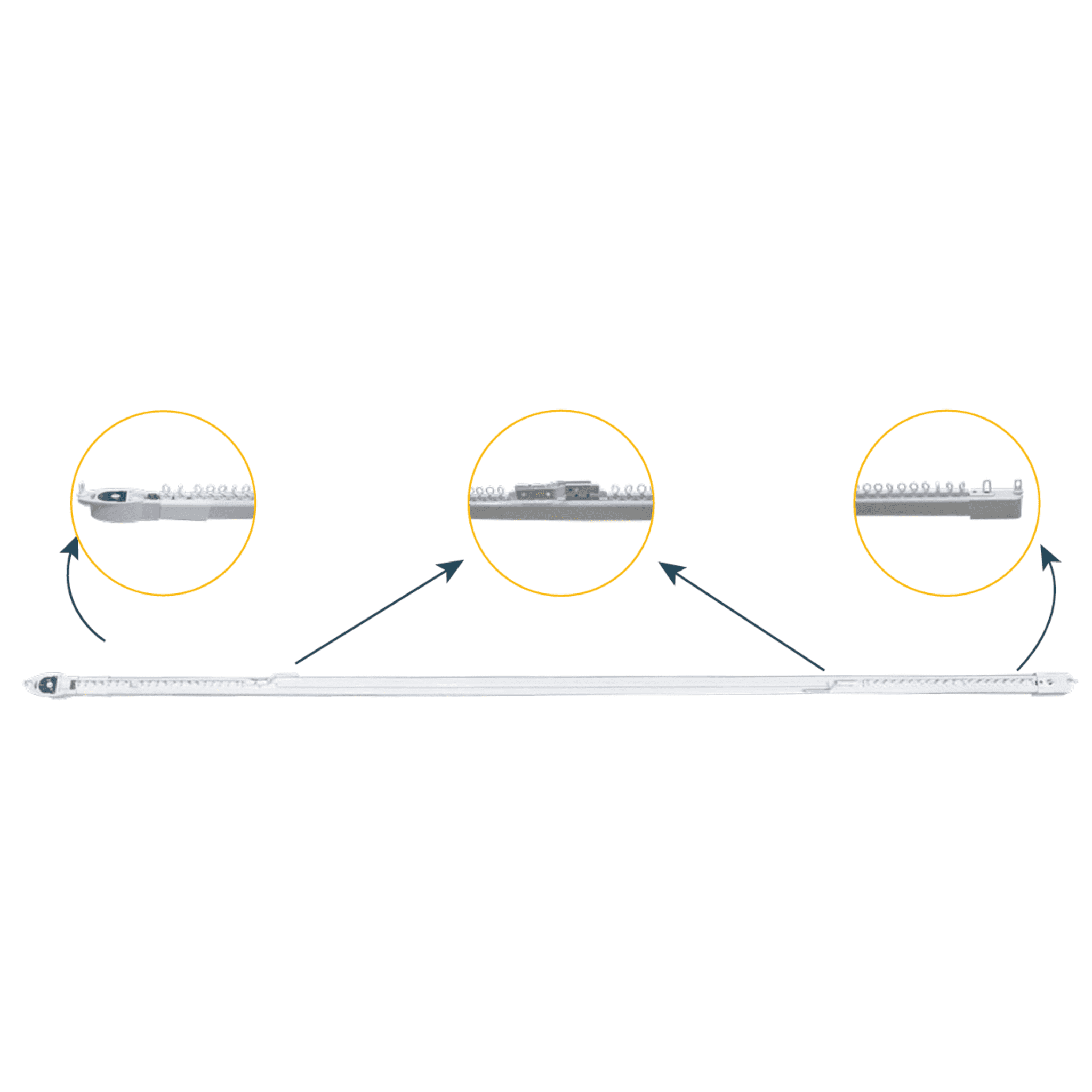 Riel Ajustable Cortinas Motorizadas / 2.3-4 m Ajustable / 20 Kg Capacidad / Movelite WF + Elatio Compatible / Instalación Techo / DIY / Smart Home RIELRETRACURTAIN