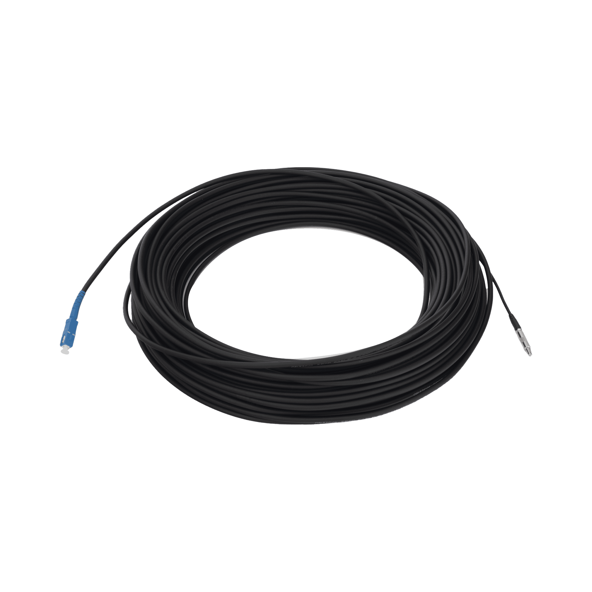 Rollo de Fibra Óptica Drop Redonda G657A2 Monomodo Simplex de 50 Metros con Conectores SC/UPC-SC/UPC para Instalaciones Aéreas, Subterráneas o a la Intemperie LP-50-SCU