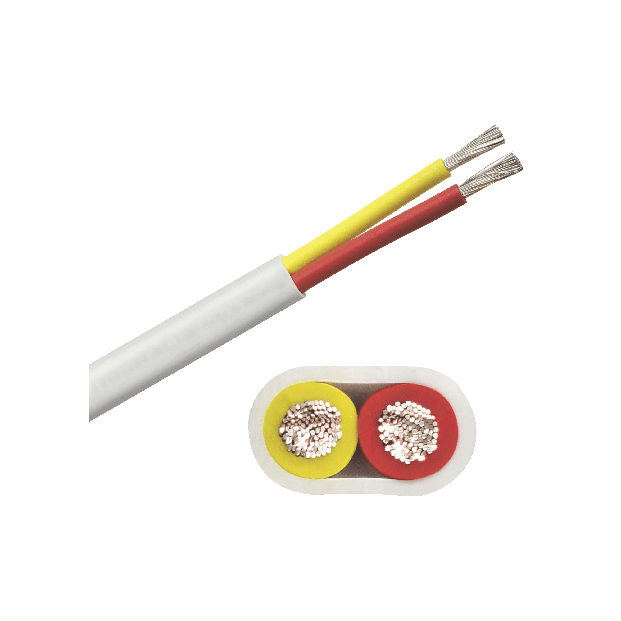 Rollo de cable plano grado marino calibre 10, de 2 conductores (rojo y amarillo) de 100 pies (30.48 m). B7W10T-20-100