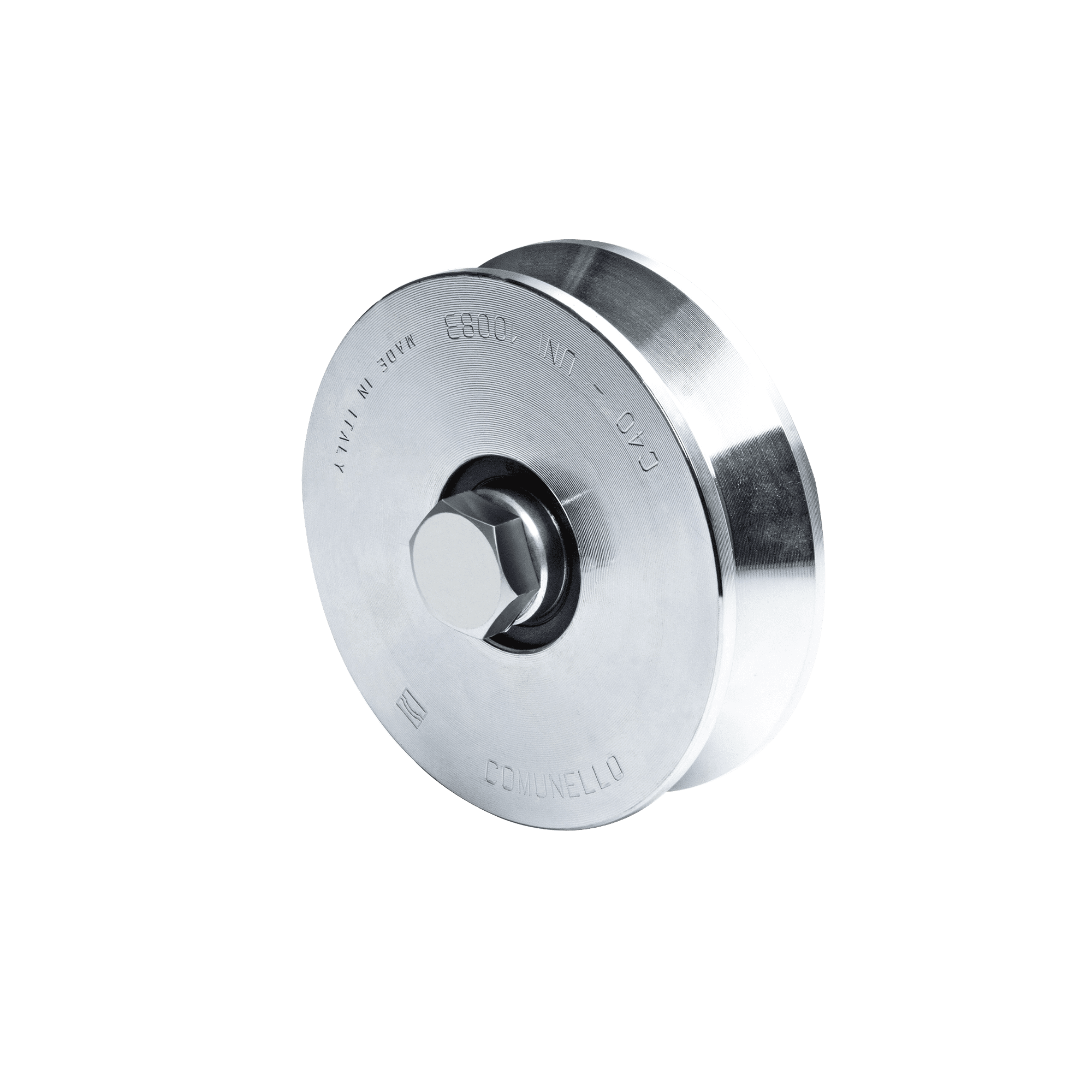 Rueda de 10 cm SIN Soporte Para Puertas Corredizas de Hasta 425 Kg / Canal Tipo "V" 1150-2040-001