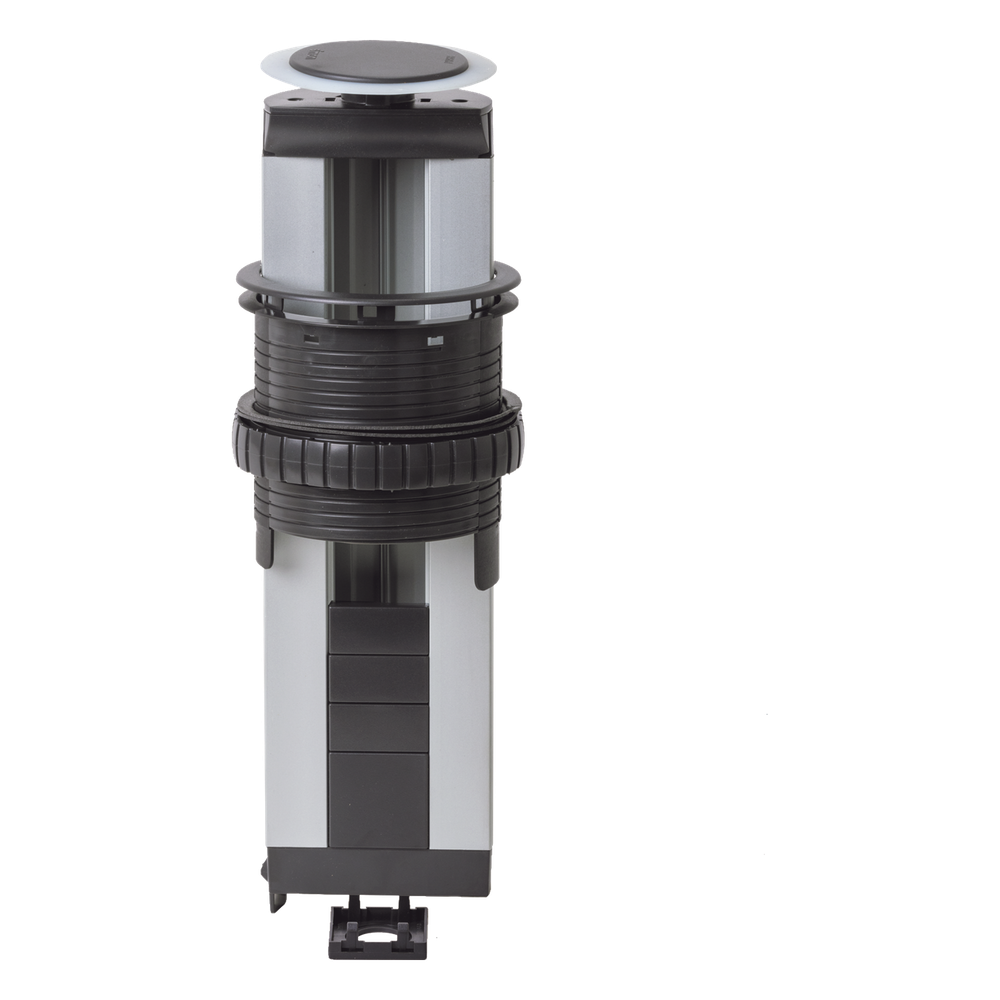 Teleblock Simon K45 para Voz, Datos, Multimedia o Contactos Eléctricos / Capacidad para 5 Módulos K45 / Apertura Automática con Tapa Abatible / Instalación en Mobiliario de Oficina o Comercial / (KTLE205CY) SM-TORR5M-AUT
