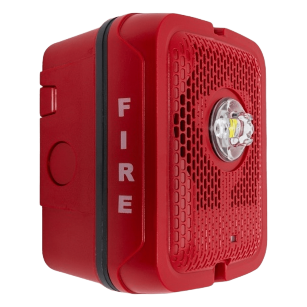 Bocina con Lámpara Estroboscópica para Exterior, con Configuración Estroboscópica Seleccionable, Color Rojo SPSRKLED