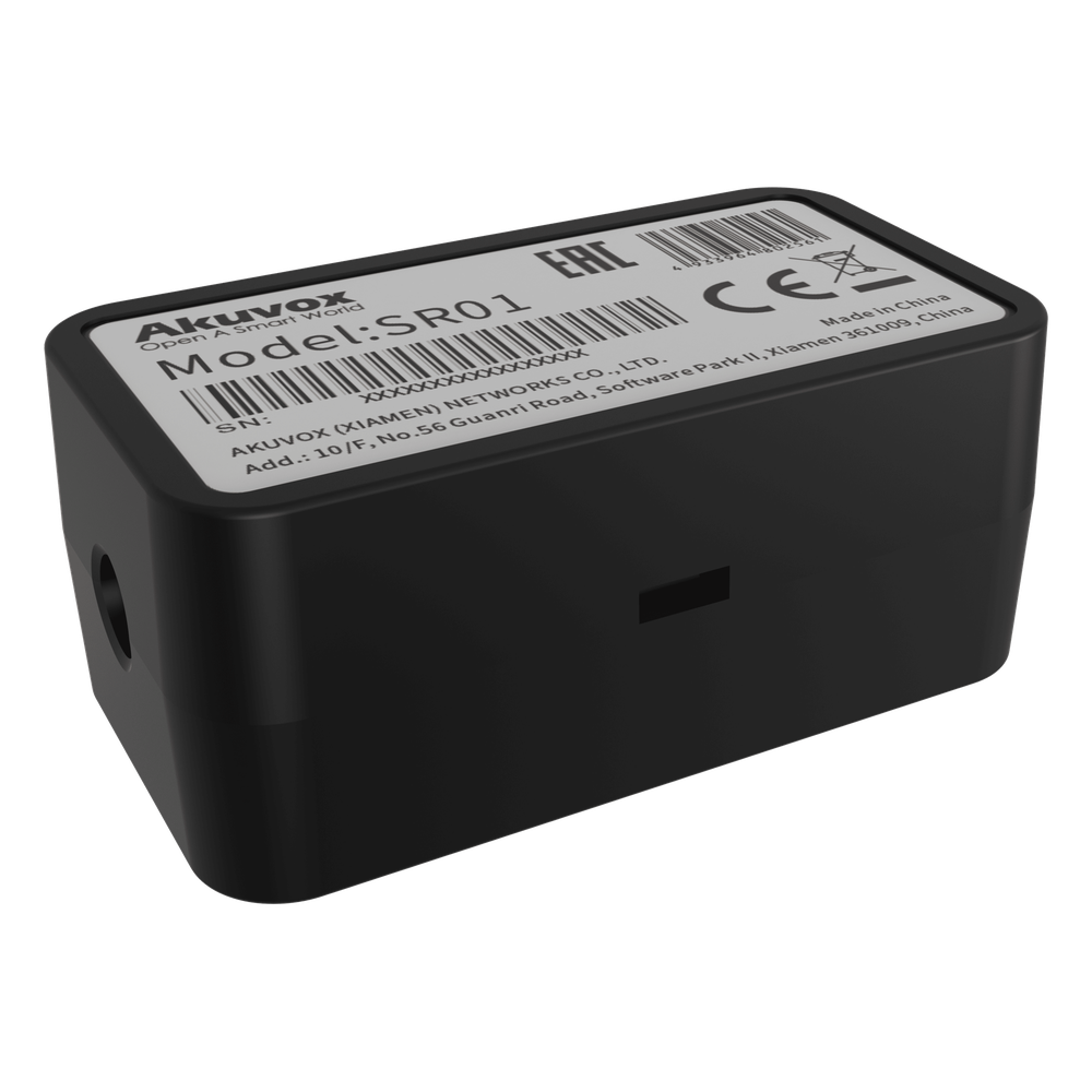 Relevador RS-485 Para Control de Puerta / Protección Contra Vandalismo / Compatible Con Frente de Calle AKUVOX / Agrega Una Puerta al Frente de Calle / Comunicación Encriptada / Compacto / Instalación en Cajas Estándar SR01