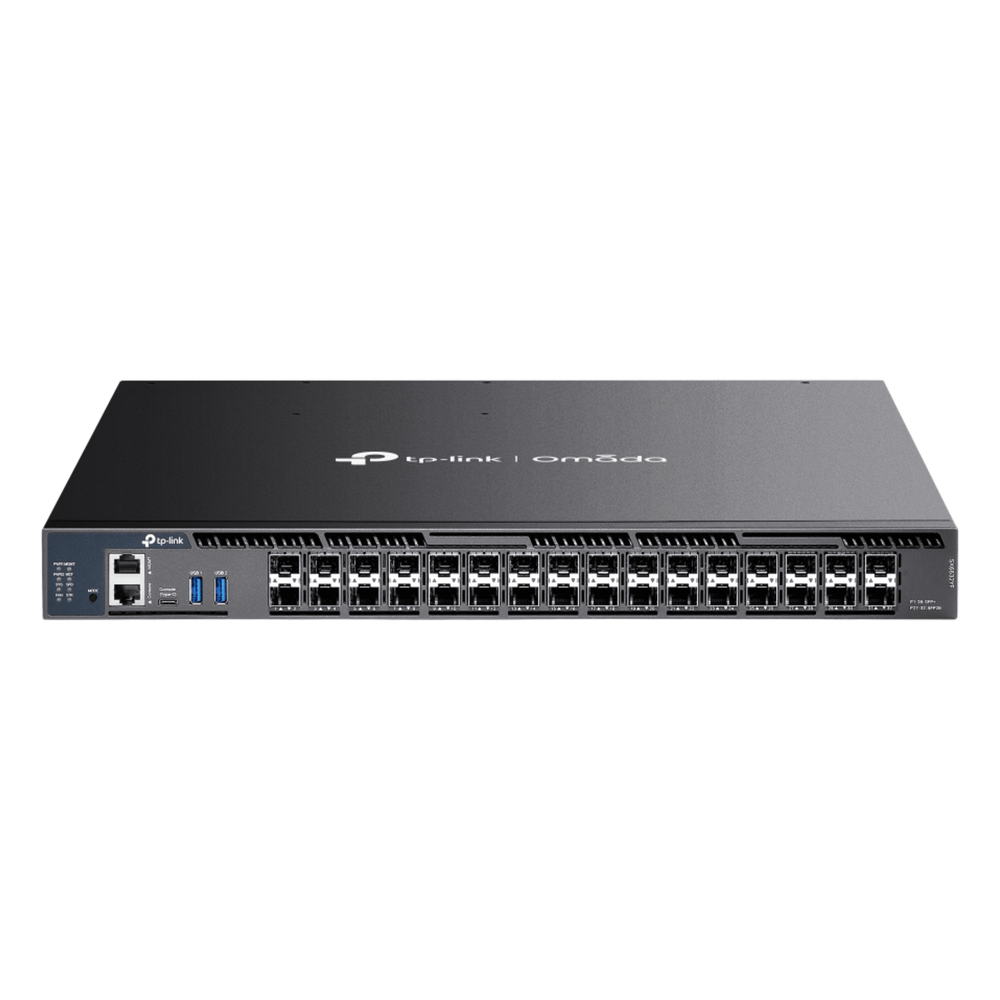 Switch Omada L3 SDN Administrable / 48 puertos Gigabit y 6 puertos SFP+ / Funciones RIP, VRRP, Servidor DHCP / Administración centralizada OMADA / Fuente Redundante SX6632YF