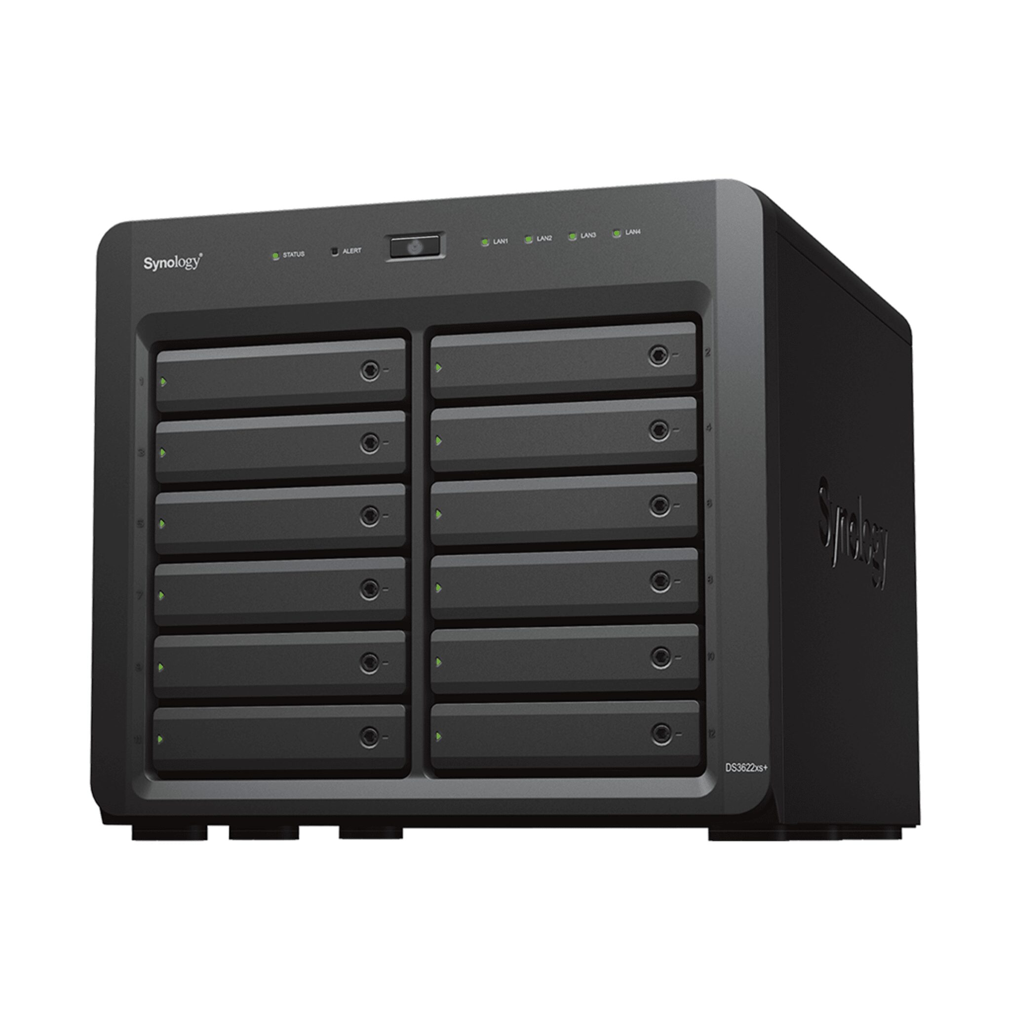 Servidor NAS Synology DiskStation DS3622xs+ | 12 Bahías | Intel Xeon 6 Núcleos | 16 GB DDR4 ECC | 10GbE RJ-45 | Expansión Hasta 36 Bahías | RAID F1, 0, 1, 5, 6, 10 | Caché NVMe SSD . DS3622XS+