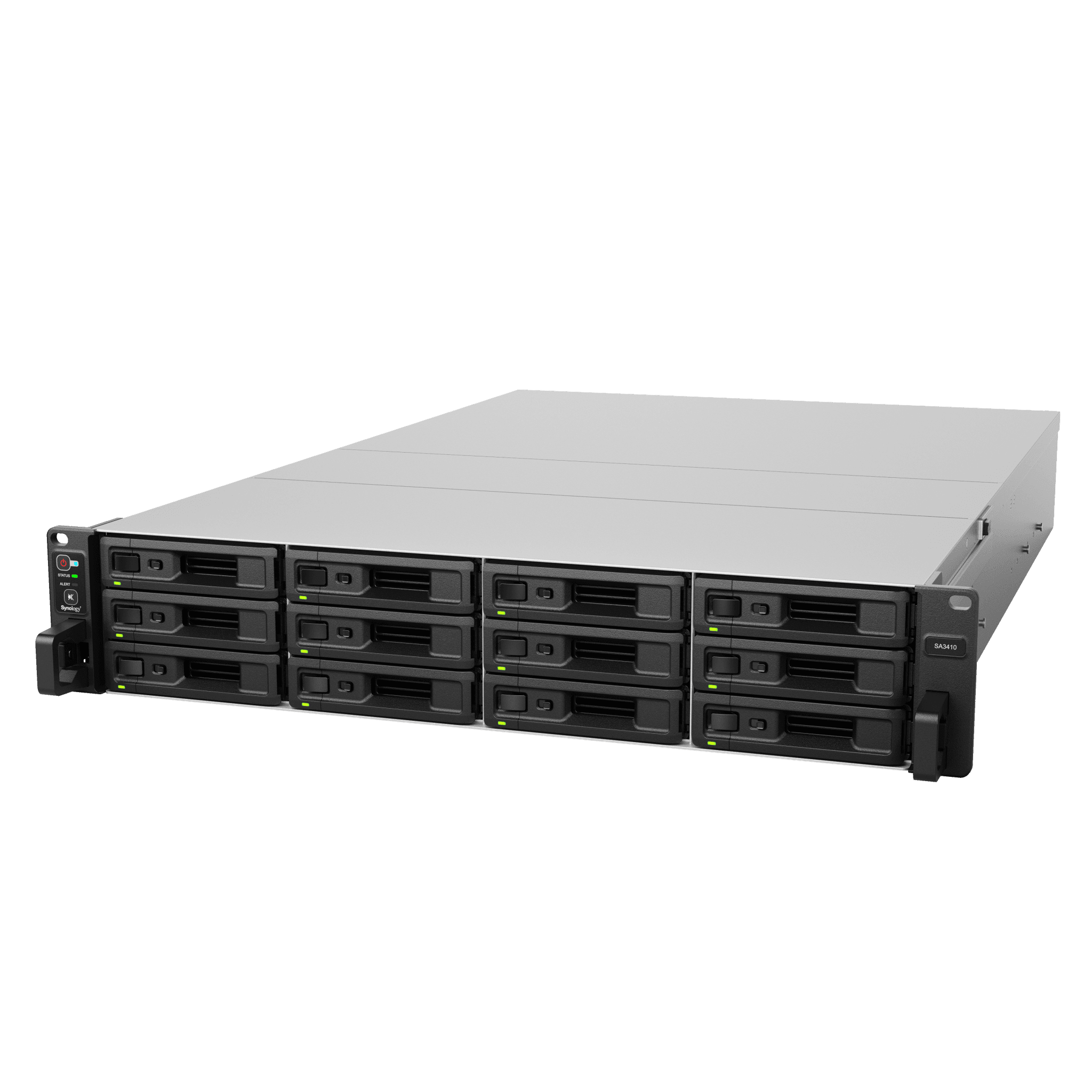 Servidor de Almacenamiento Synology SA3410 | 12 Bahías | Escalable hasta 96 Bahías | 1.728 PB de Capacidad Bruta | 6.200 MB/s Lectura Secuencial | 3.000 MB/s Escritura Secuencial | 10GbE RJ-45 | PCIe 3.0. SA3410