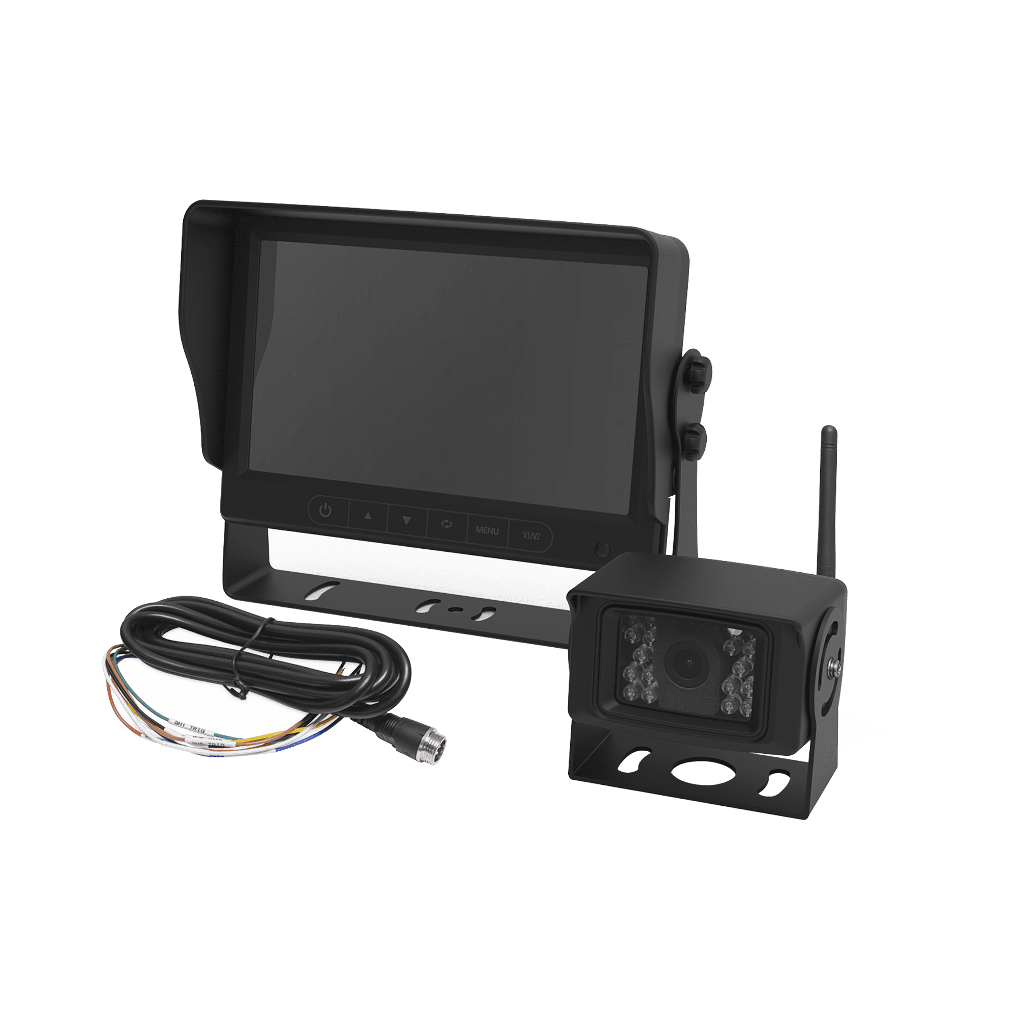Sistema Profesional Inalámbrico de Cámara de Reversa y Monitor para Vehículos de Trabajo y Montacargas