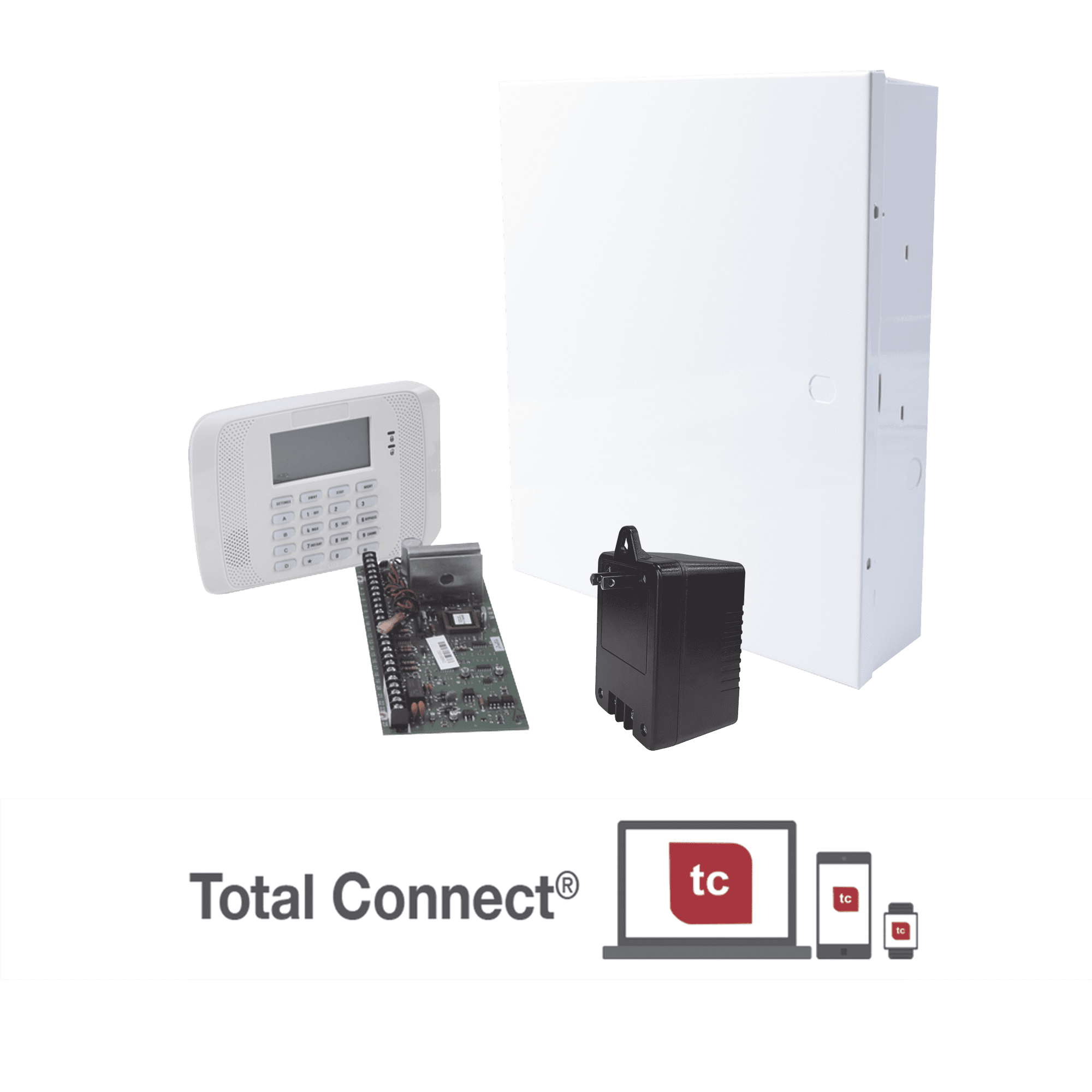 Sistema de alarma VISTA48/6162RF con Gabinete, Transformador y teclado Alfanumérico con receptor RF VISTA48LANT