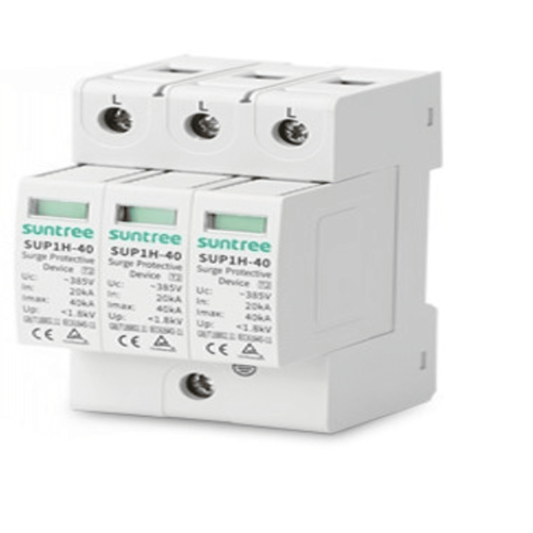 Supresor de Picos Transitorios de Voltaje, Diseñado Para Sistemas Fotovoltaicos, Uso en Corriente Alterna 220 Vca ,3 Polos. SUP1H40/220VAC/3P