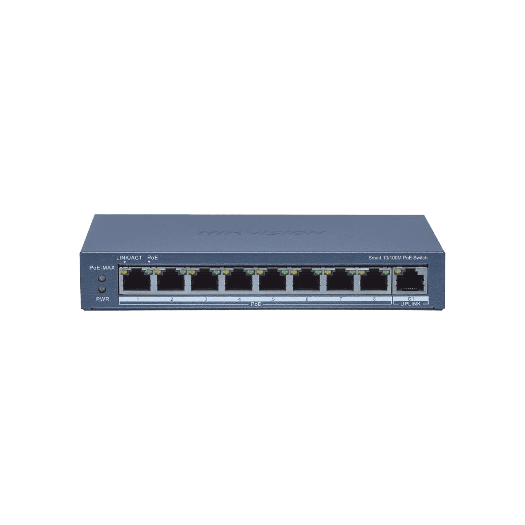 Switch Administrable PoE+ / 8 puertos 100 Mbps PoE+ / 1 puerto 1000 Mbps de Uplink / PoE hasta 300 Metros / Conexión Remota desde Hik-ParnerPro / 110 W DS-3E1309P-EI(B)