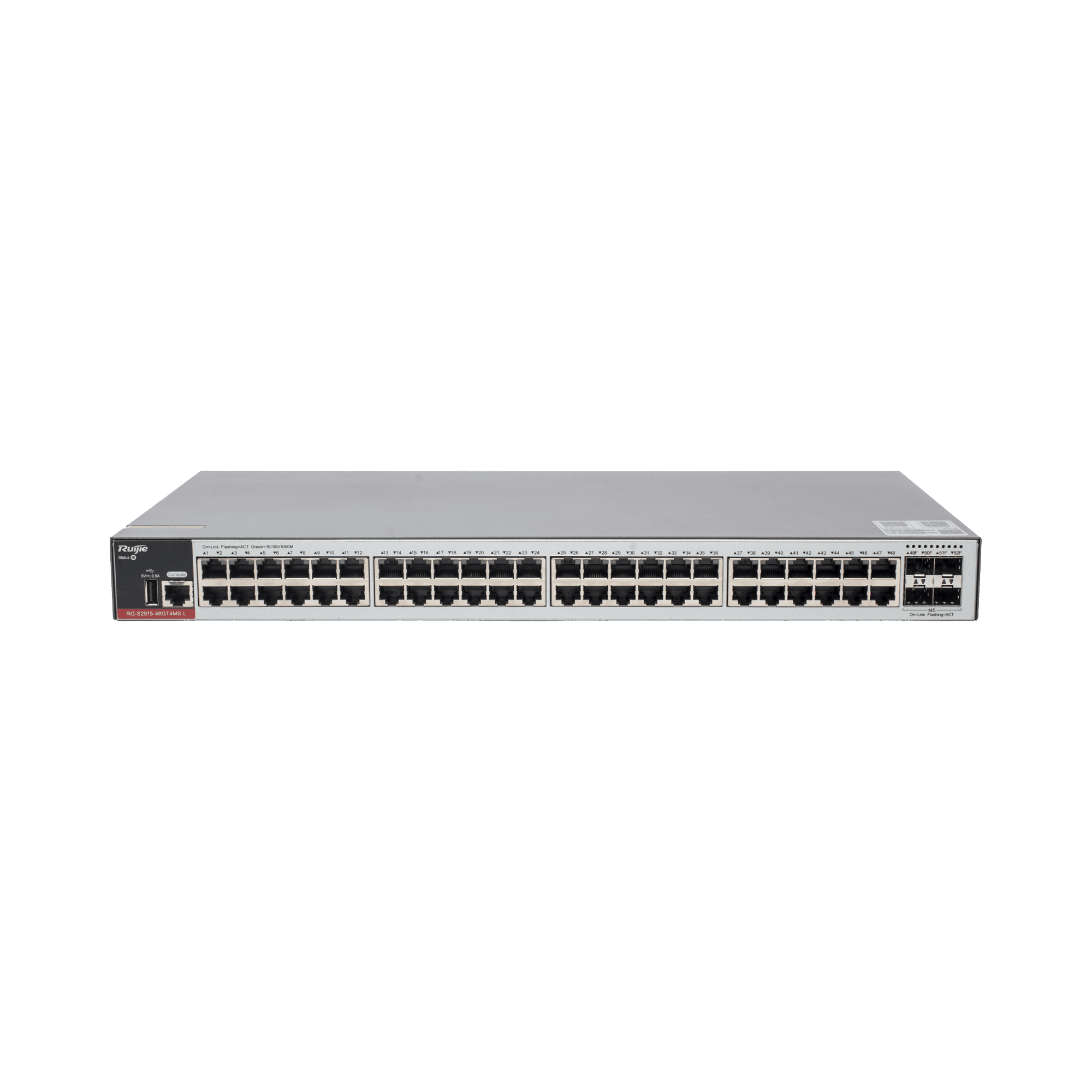 Switch Empresarial, Administrable L2+, 48 Puertos Gigabit y 4 Puertos Uplink SFP 2.5G RG-S2915-48GT4MS-L