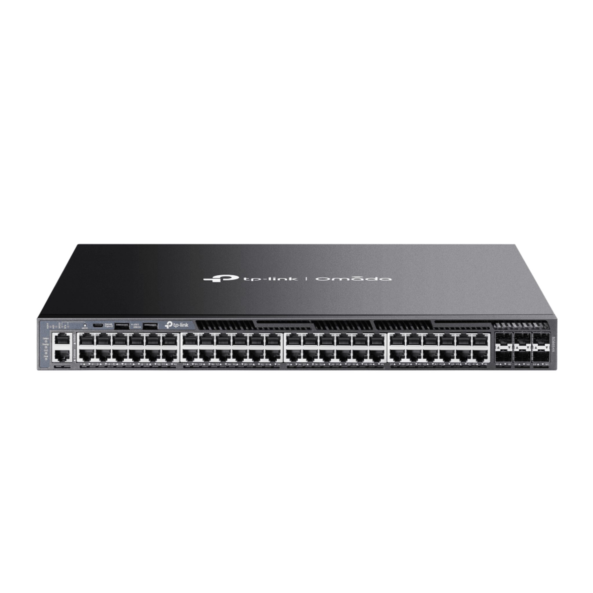 Switch Omada L3 SDN Administrable / 48 puertos Gigabit y 6 puertos SFP+ / Funciones RIP, VRRP, Servidor DHCP / Administración centralizada OMADA / Fuente Redundante SG6654X
