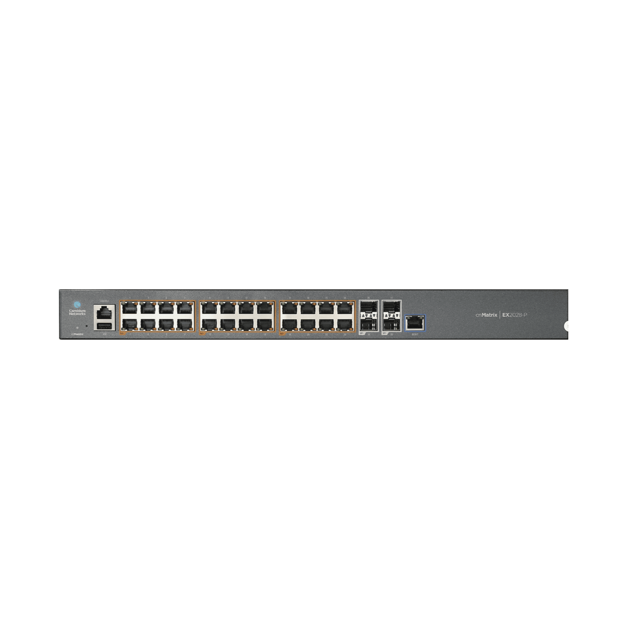 Switch cnMatrix EX2028-P capa 3 de 28 puertos (24 PoE Gigabit 802.3af/at, 4 SFP+) administración desde la Nube (MX-EX2028PxA-U) MX-EX2028PXA-U