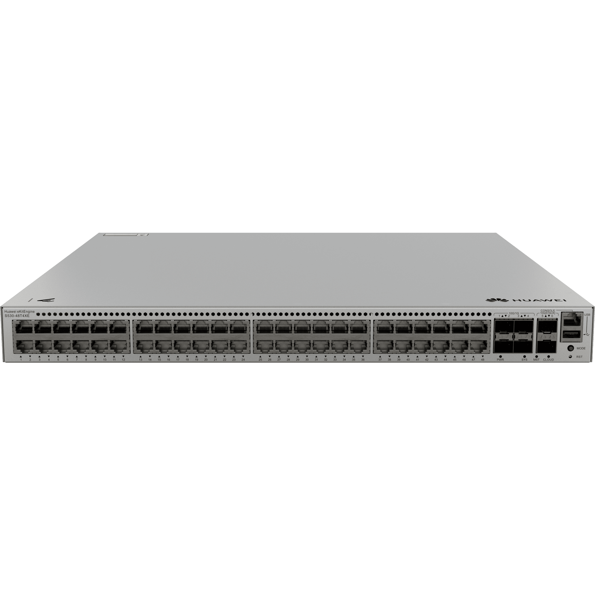 Switch eKit Core Empresarial Capa 3 / 48 Puertos Gigabit + 4 SFP+ / iStack con 2 Puertos Dedicados / Fuente Redundante 1+1 / Libre de Licenciamiento S530-48T4XE
