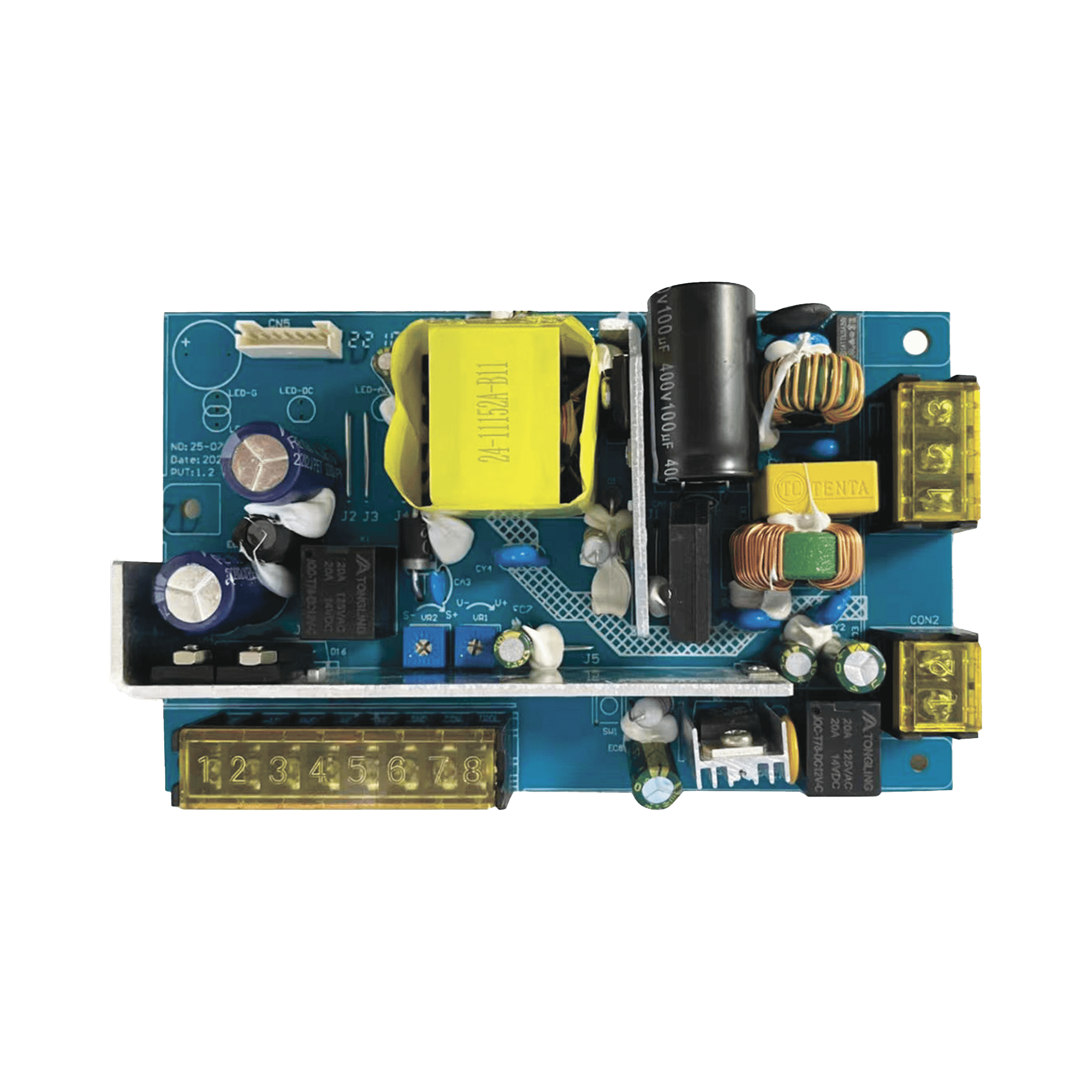 Tablilla de Fuente de alimentación de 1 salida 11-15 Vcc 5 A / Compatible con batería de respaldo y temporizador integrado / Voltaje de entrada 96-264 Vca PL12DC5ABK-B