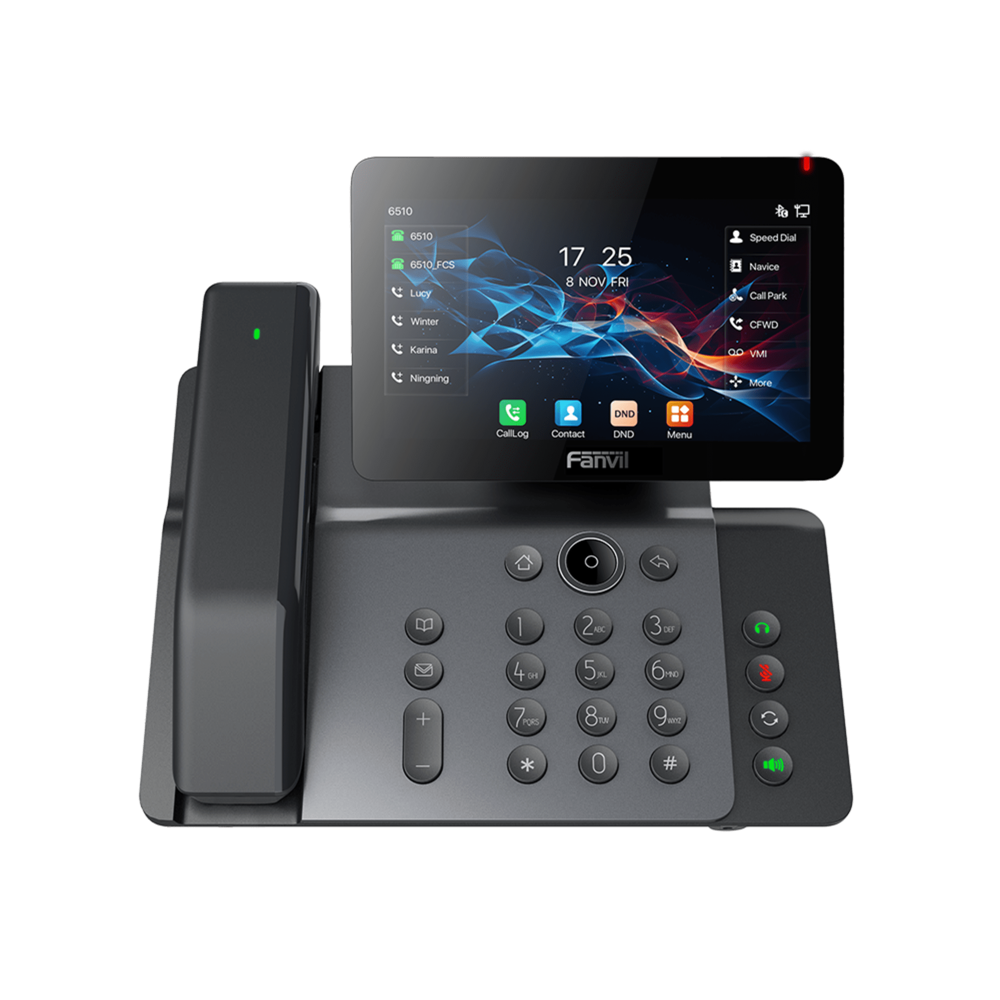 Telefono IP Wi-Fi, Handset Inalámbrico, Recepción de Video, 20 Líneas SIP, Puertos Gigabit, PoE con Puerto USB, Bluetooth. V66-PRO