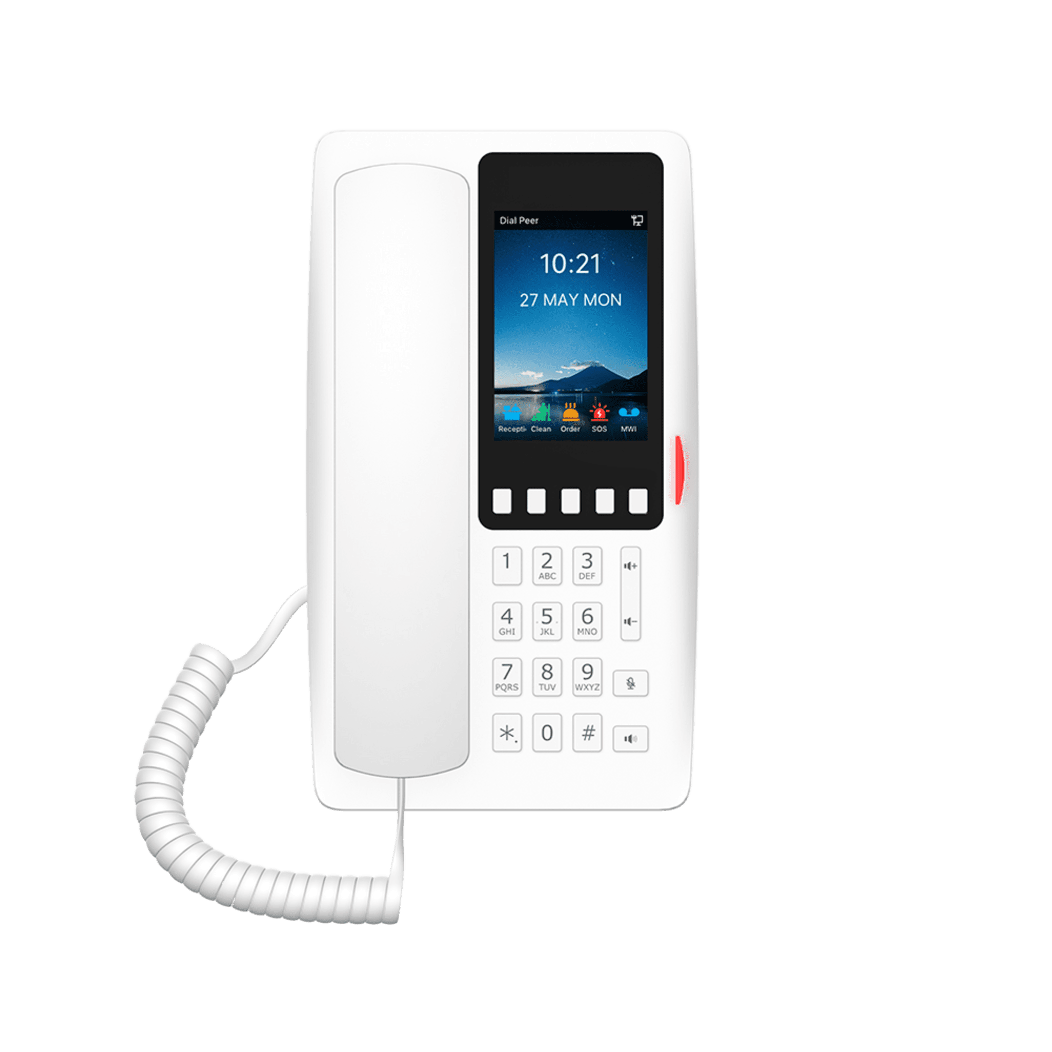 Teléfono IP Wi-Fi Hotelero con PoE, Puerto USB de Carga y Pantalla LCD de 3.5" H6WW