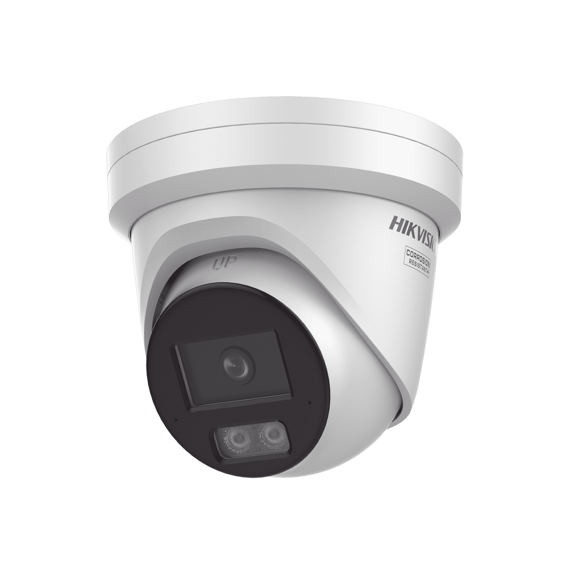 Turret IP 4 Megapixel / Imagen a color 24/7 / Lente 2.8 mm / Luz Blanca 40 mts / Exterior IP67 / Micrófono Integrado / WDR 120 dB / Audio y Alarma / Onvif / MicroSD DS-2CD3347G3-LISU