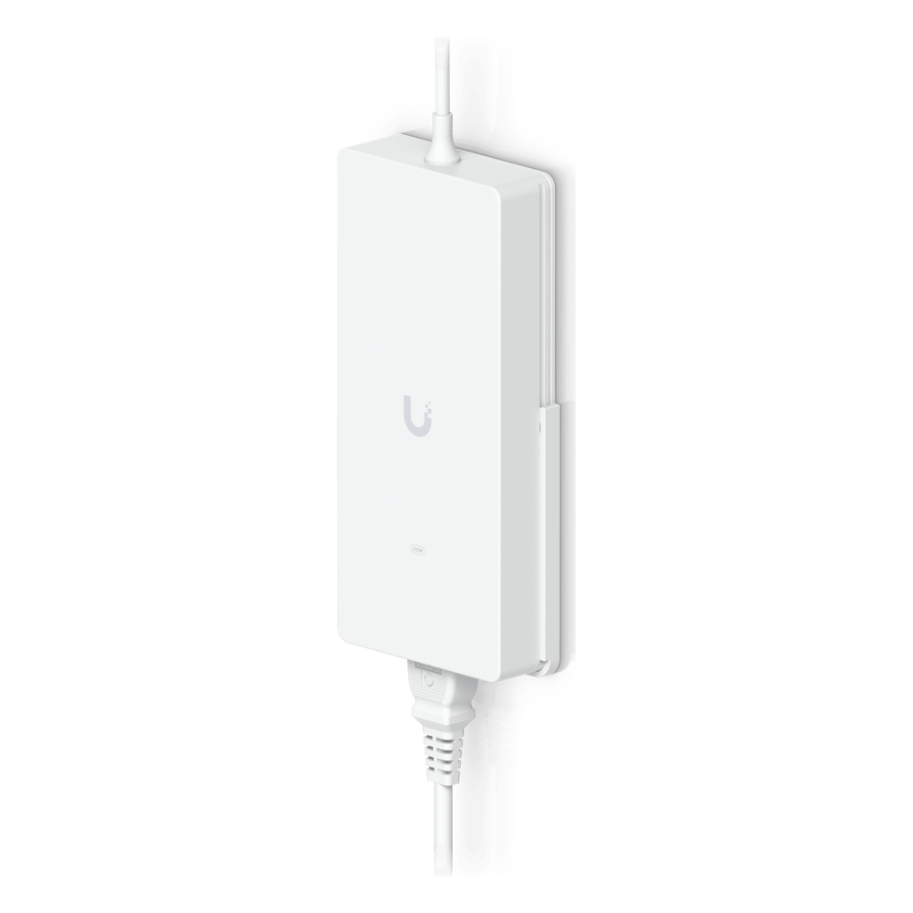Adaptador de Corriente AC 210W / Entrada 100-240V AC / Salida 54V DC / Compatible con Switches PoE UniFi / Montaje en Pared / Cable AC 1.5m / Compatible con Switches UniFi Ultra, Pro Max 16 POE, y Flex 2.5G 8 POE UACC-ADAPTER-AC-210W