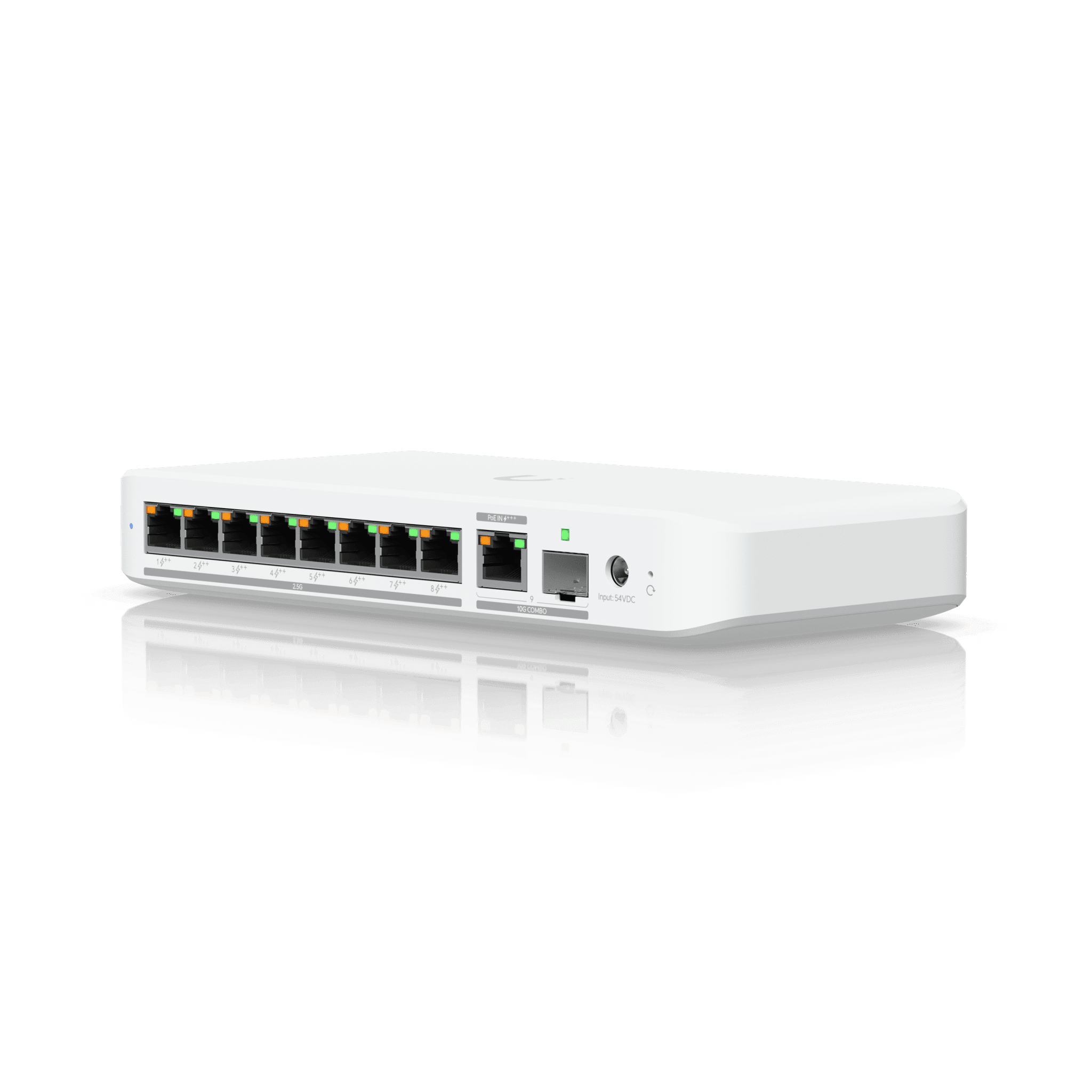 USW Flex 2.5G PoE Switch de 8 Puertos 2.5GbE PoE++, con un Puerto de Enlace Ascendente Combinado RJ45/SFP+ de 10 GbE (No incluye Adaptador ca/cc) USW-FLEX-2.5G-8-POE